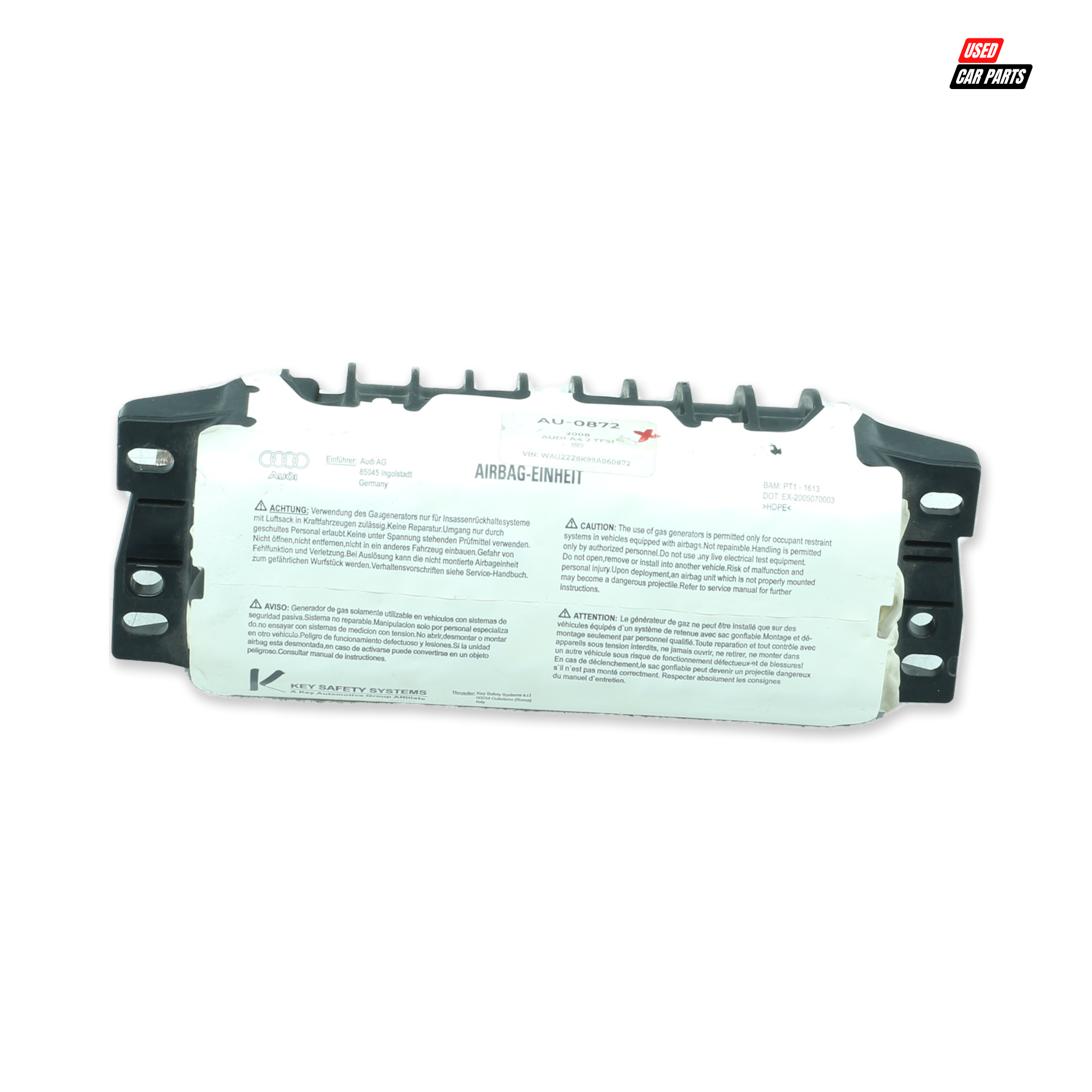 8T0880204 Dashboard Airbag for 2008 Audi A4 (Used/Salvaged)