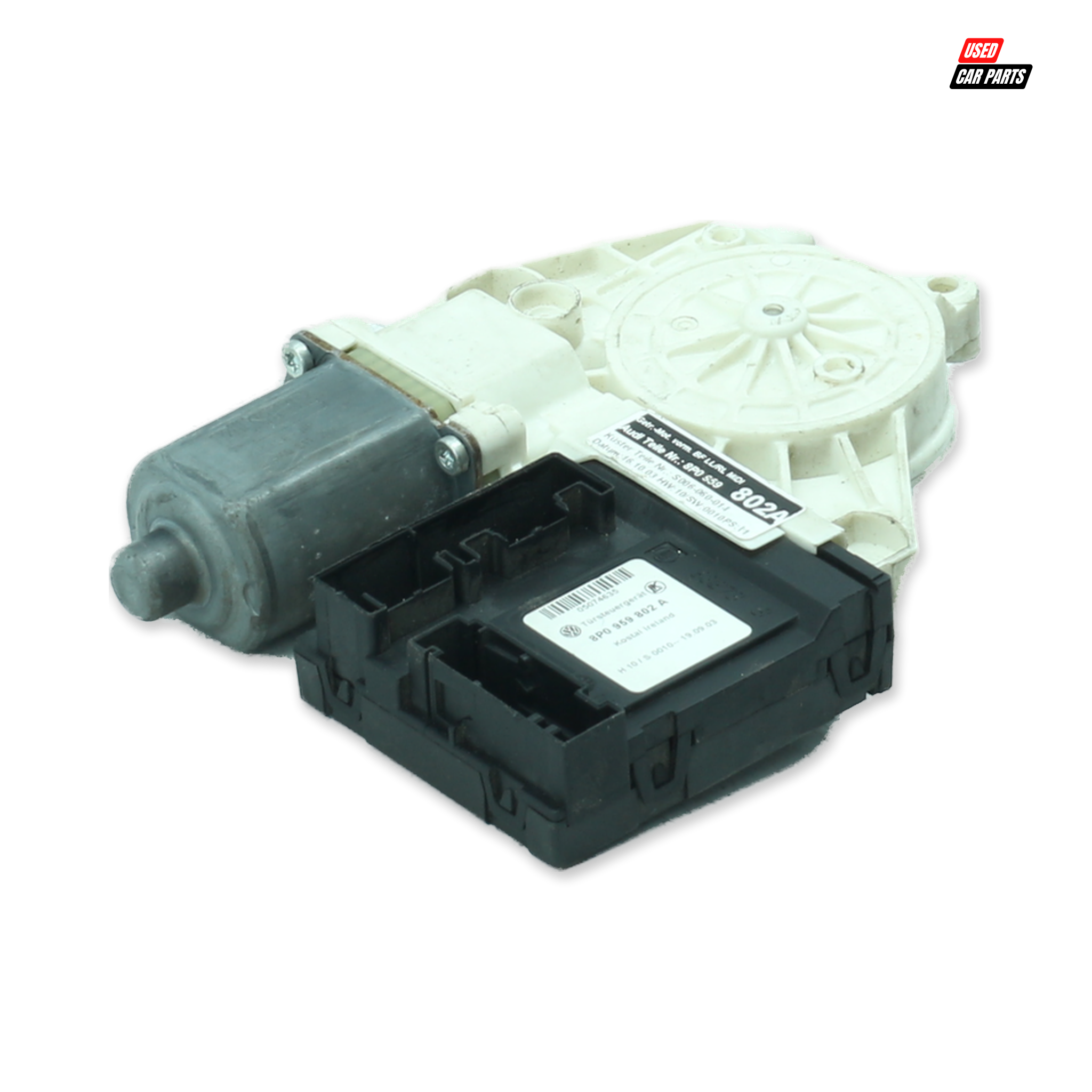 Used Drivers Side Front Window Motor (Part Number 8P0959802A) for 2003 AUDI A3