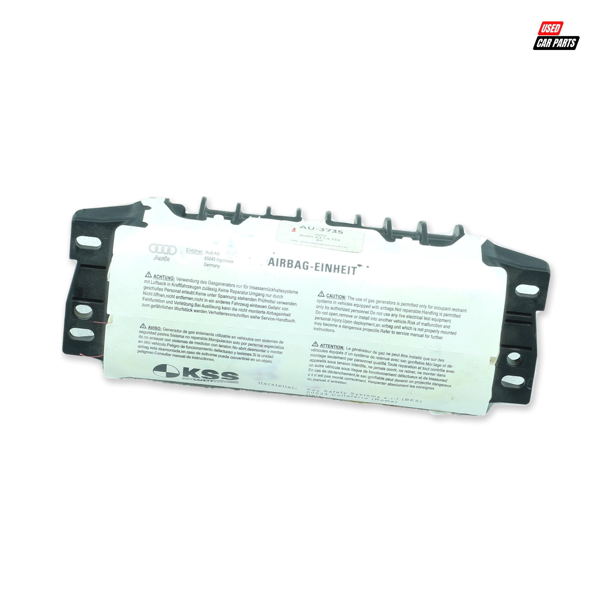 Used Dashboard Airbag (Part Number 8P0880202D) for 2010 AUDI A3