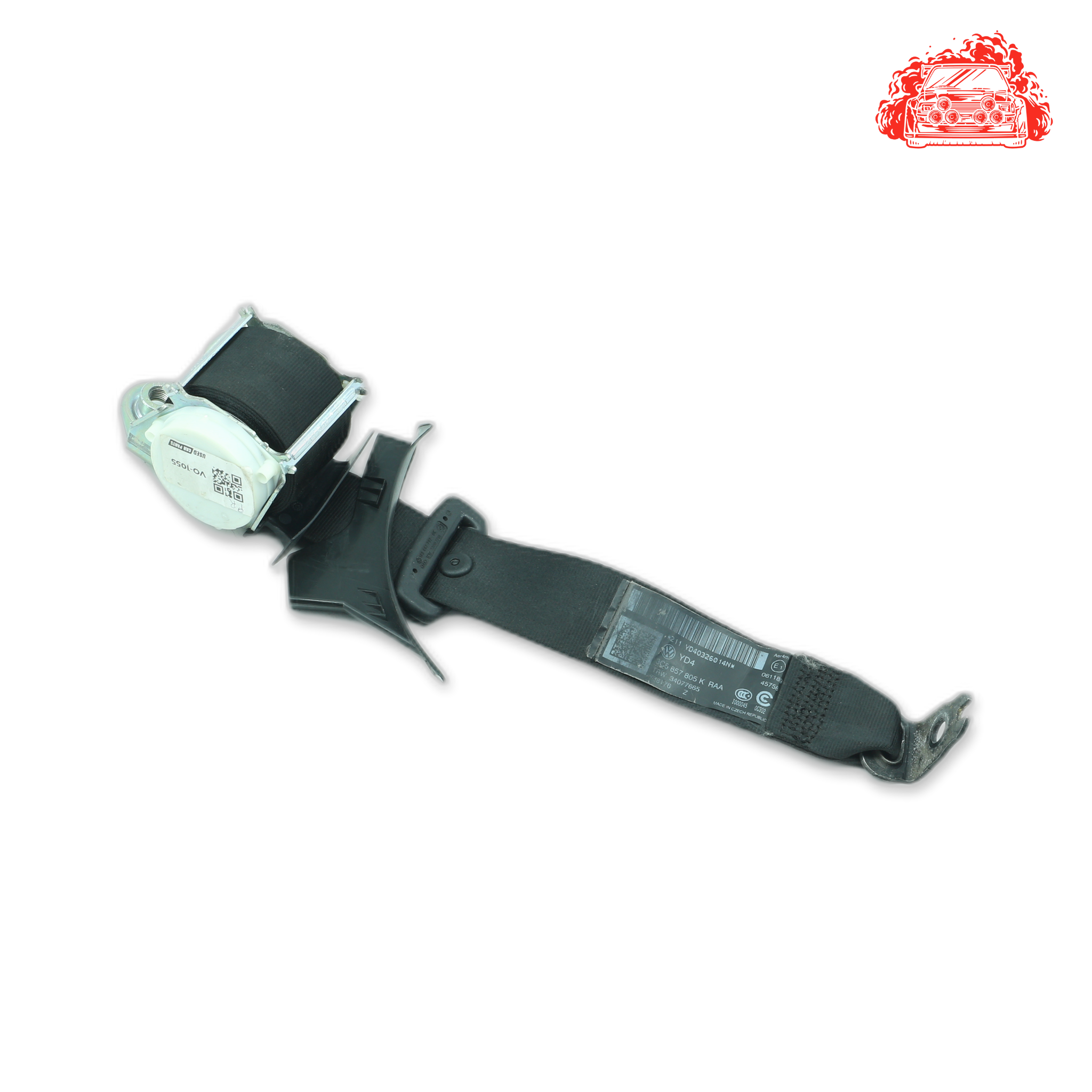 Used VOLKSWAGEN PASSAT 1.8 TSI COMFORTLINE DSG Passenger Side Rear Seat Belt - OEM Part 3C5857805K