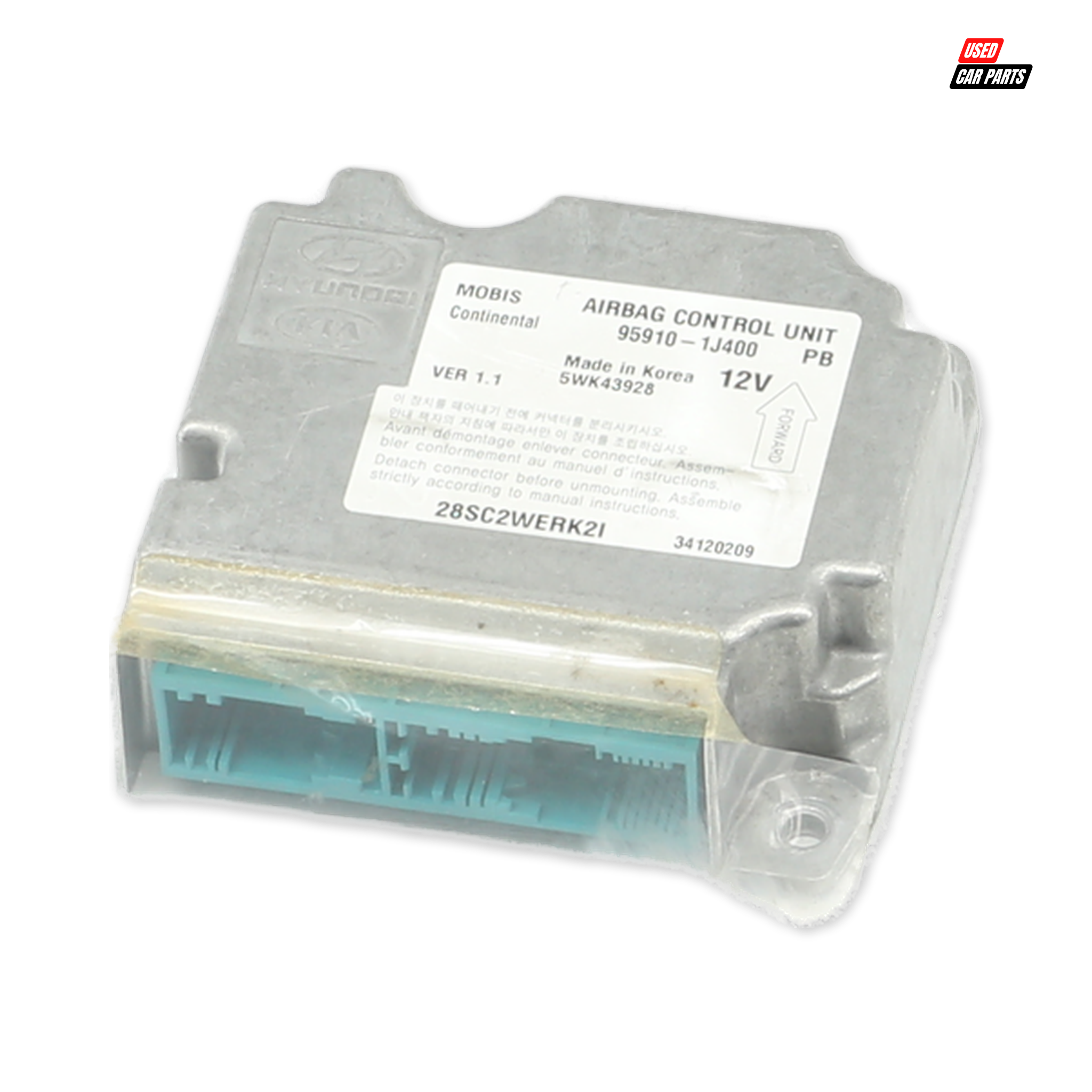 Used Airbag Control Module (Part Number 959101J400) for 2013 HYUNDAI i20 1.4D GLIDE