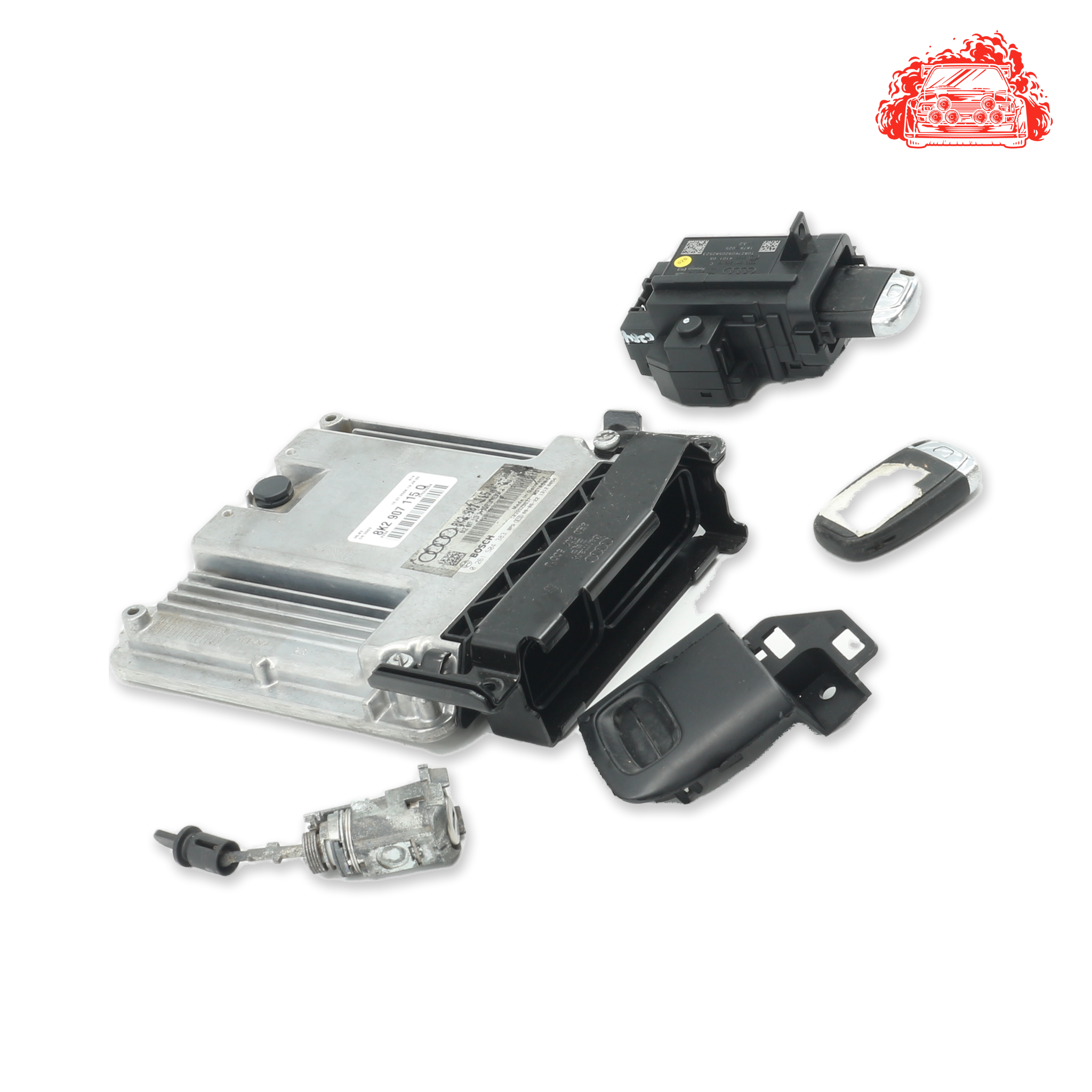 Used AUDI A4 ECU + Ignition + Keys + Barrels - OEM Part 8K2907115Q,8K0909131C,N0503058