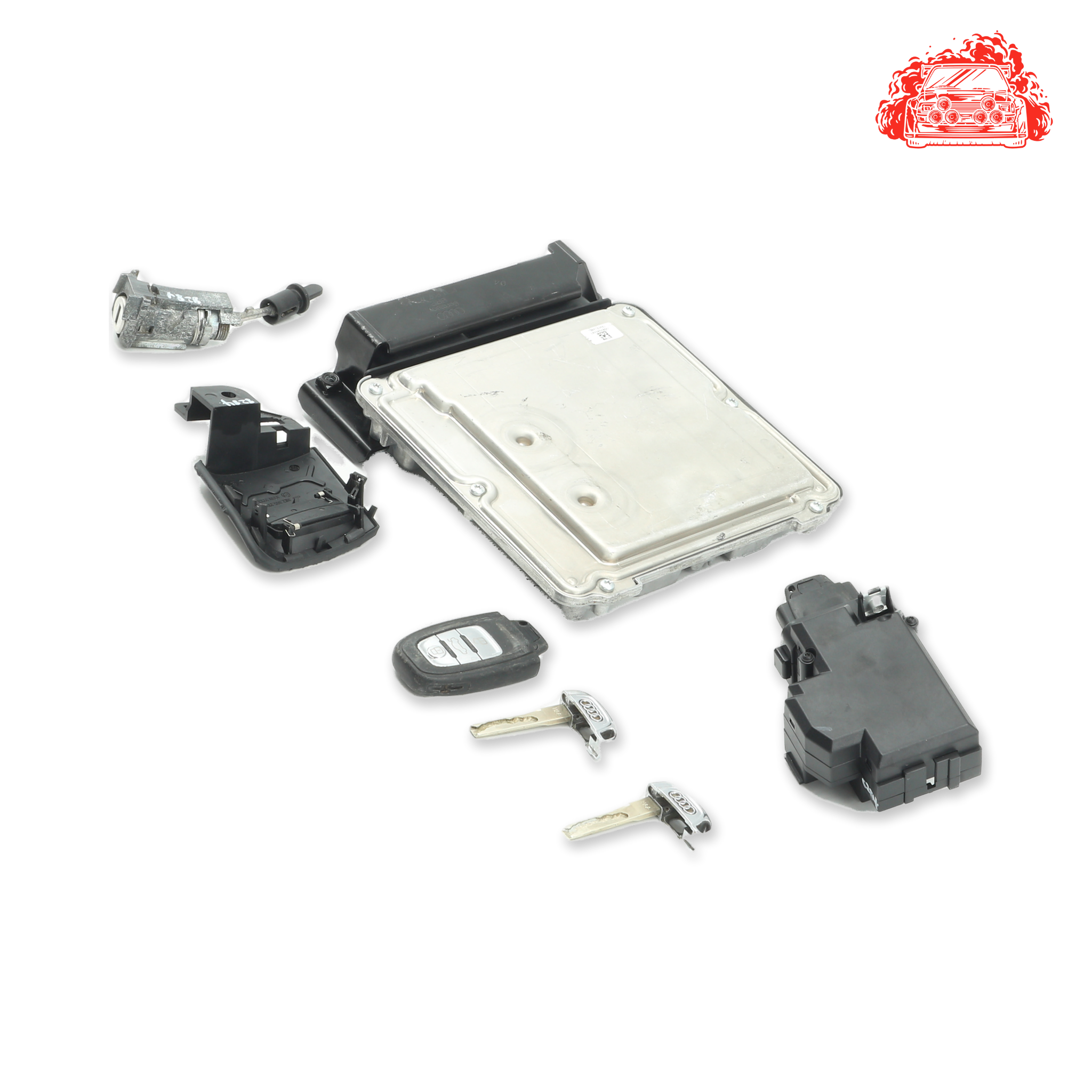 Used AUDI A4 ECU + Ignition + Keys + Barrels - OEM Part 8K2907115Q,8K0909131C,N0503058
