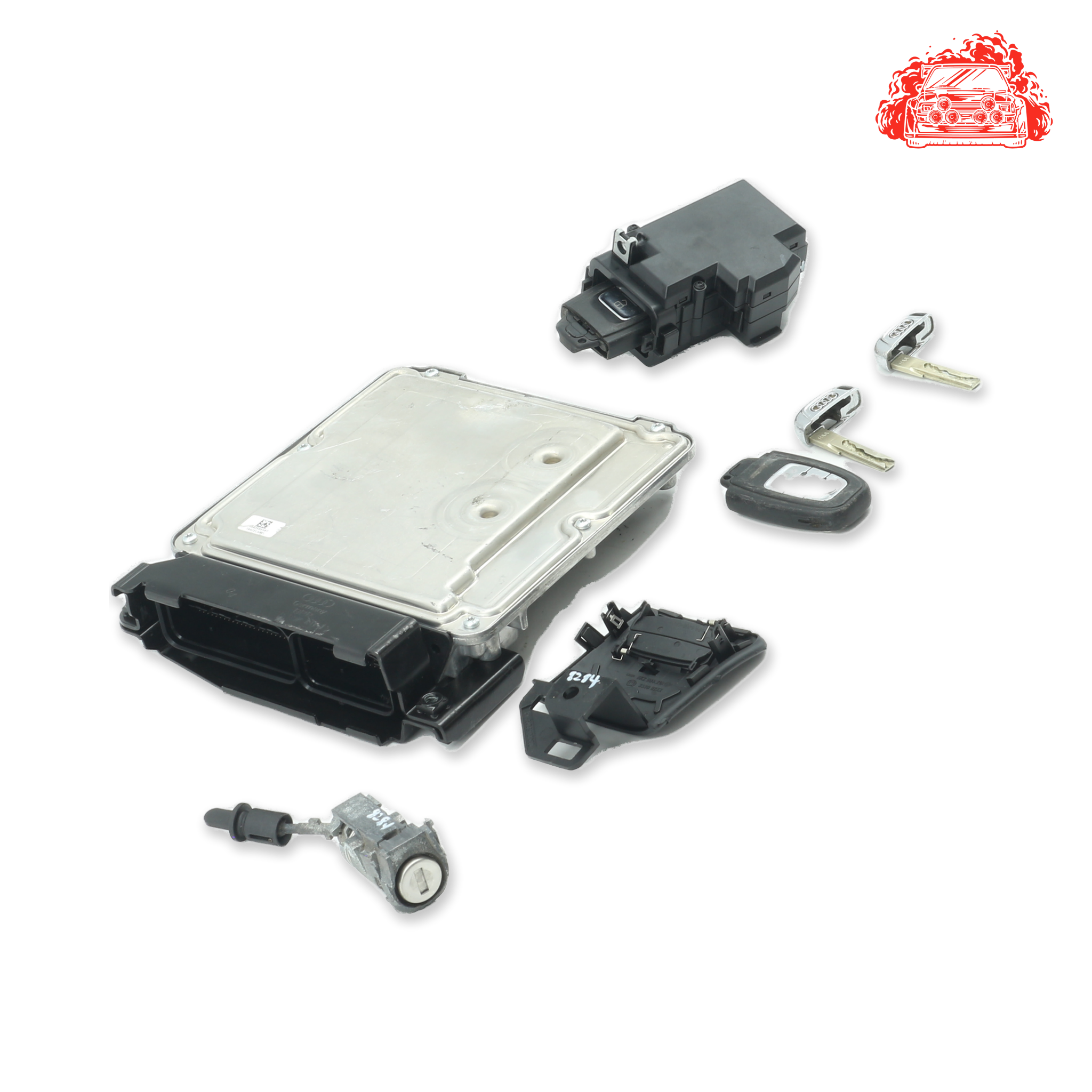 Used AUDI A4 ECU + Ignition + Keys + Barrels - OEM Part 8K2907115Q,8K0909131C,N0503058