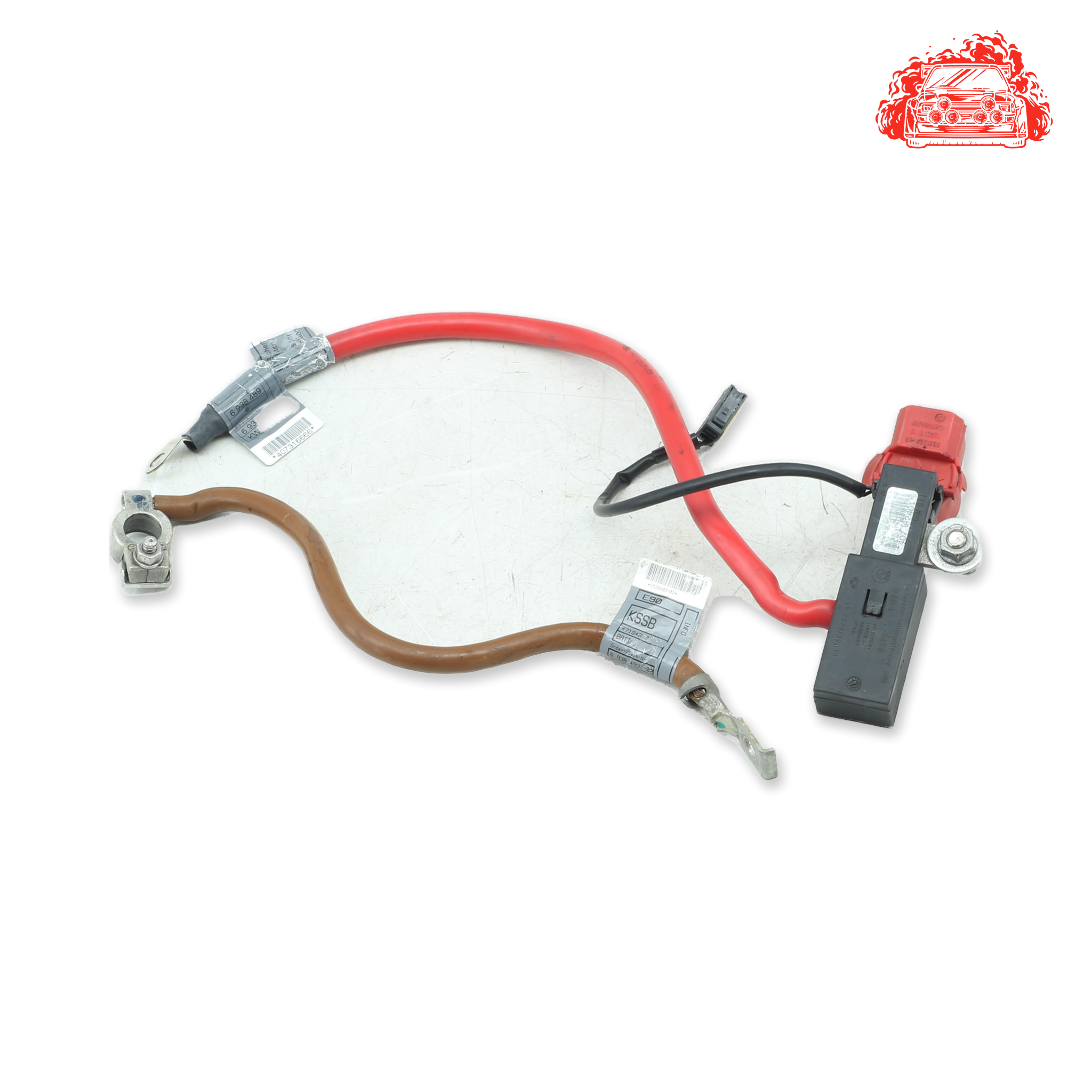 Used BMW 320i A/T (E90) Positive/Negative Battery Cable - OEM Part 6938495,6938493-02