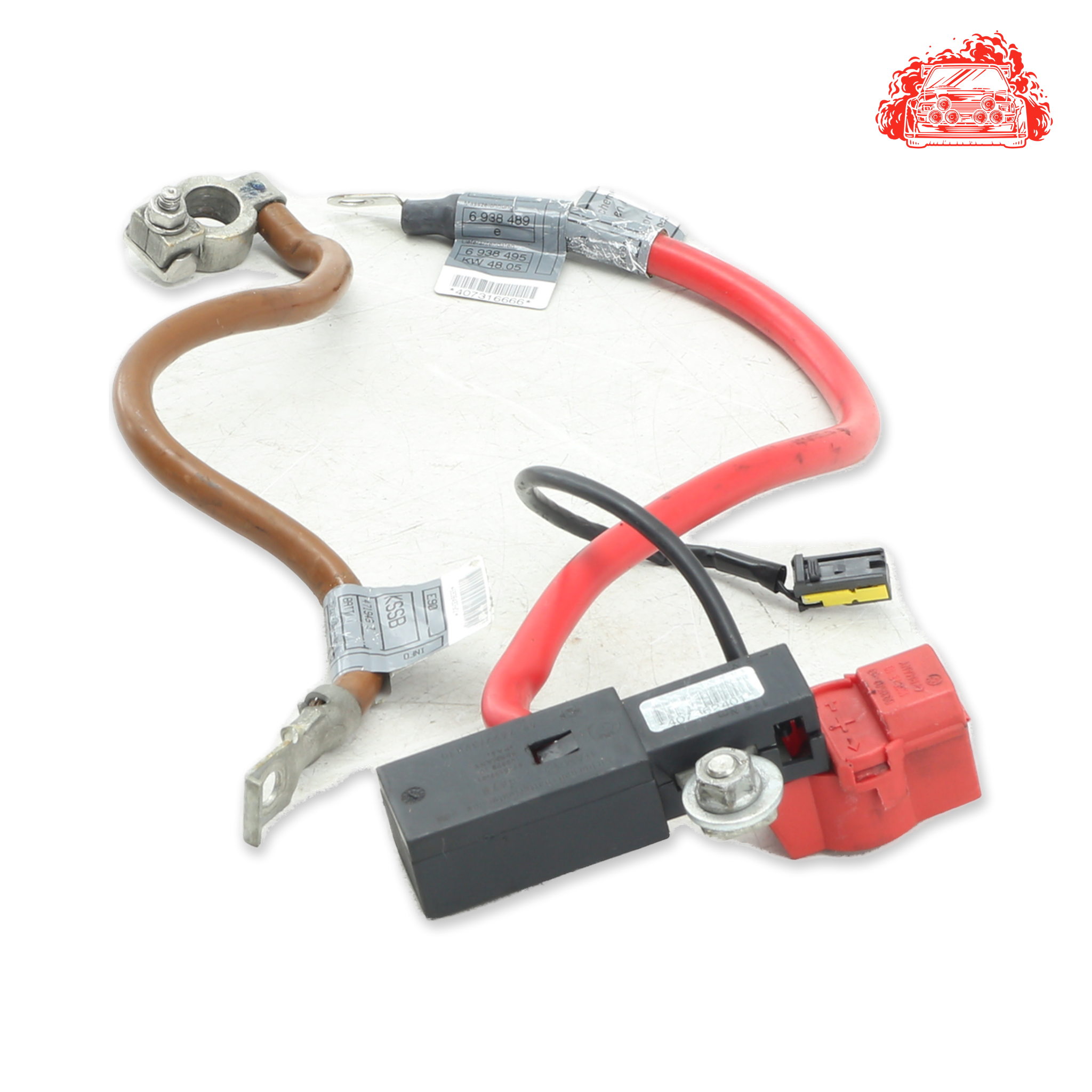 Used BMW 320i A/T (E90) Positive/Negative Battery Cable - OEM Part 6938495,6938493-02