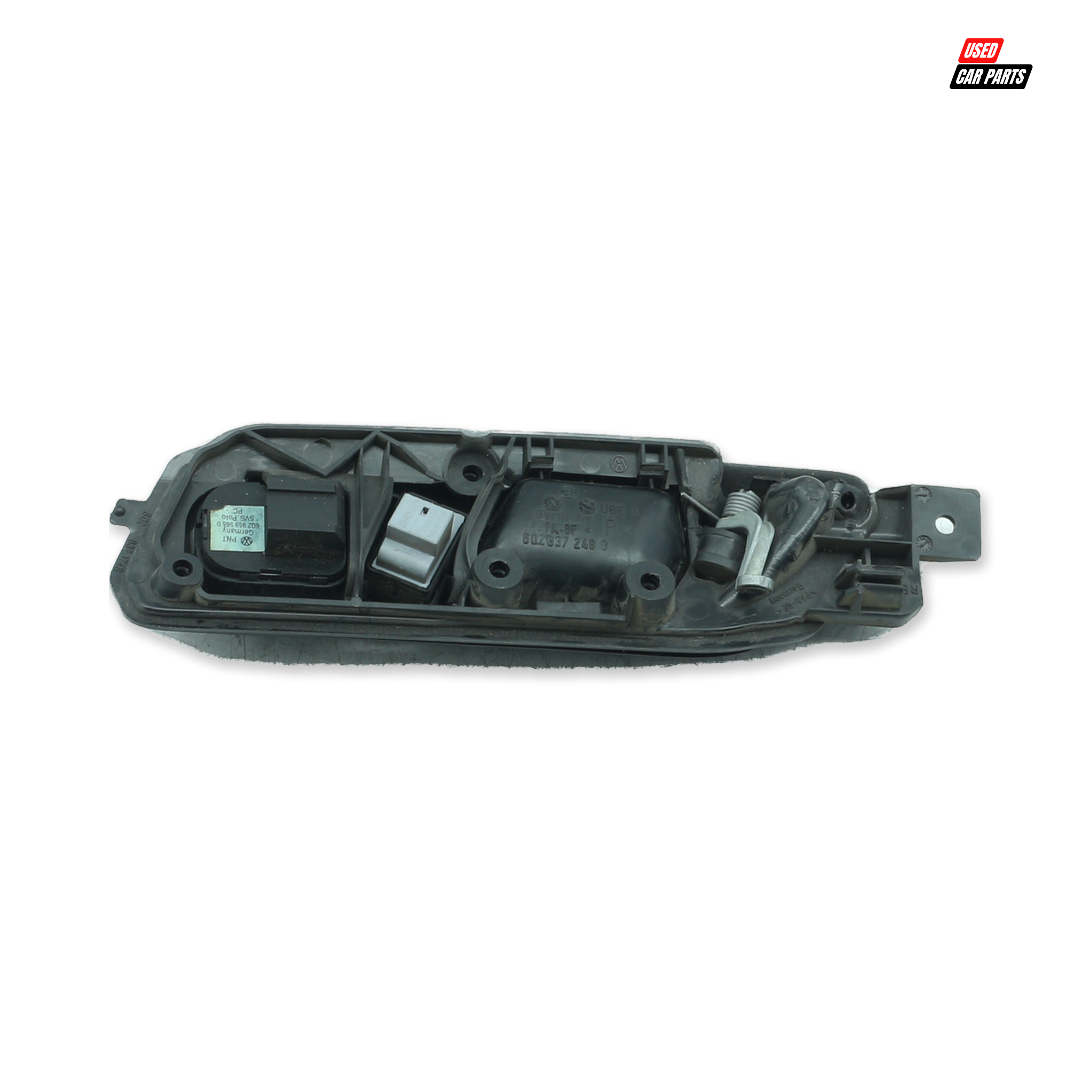 Used Drivers Side Front Door Handle (Part Number 6Q2837248G) for 2009 Volkswagen Polo Mk4 Sedan