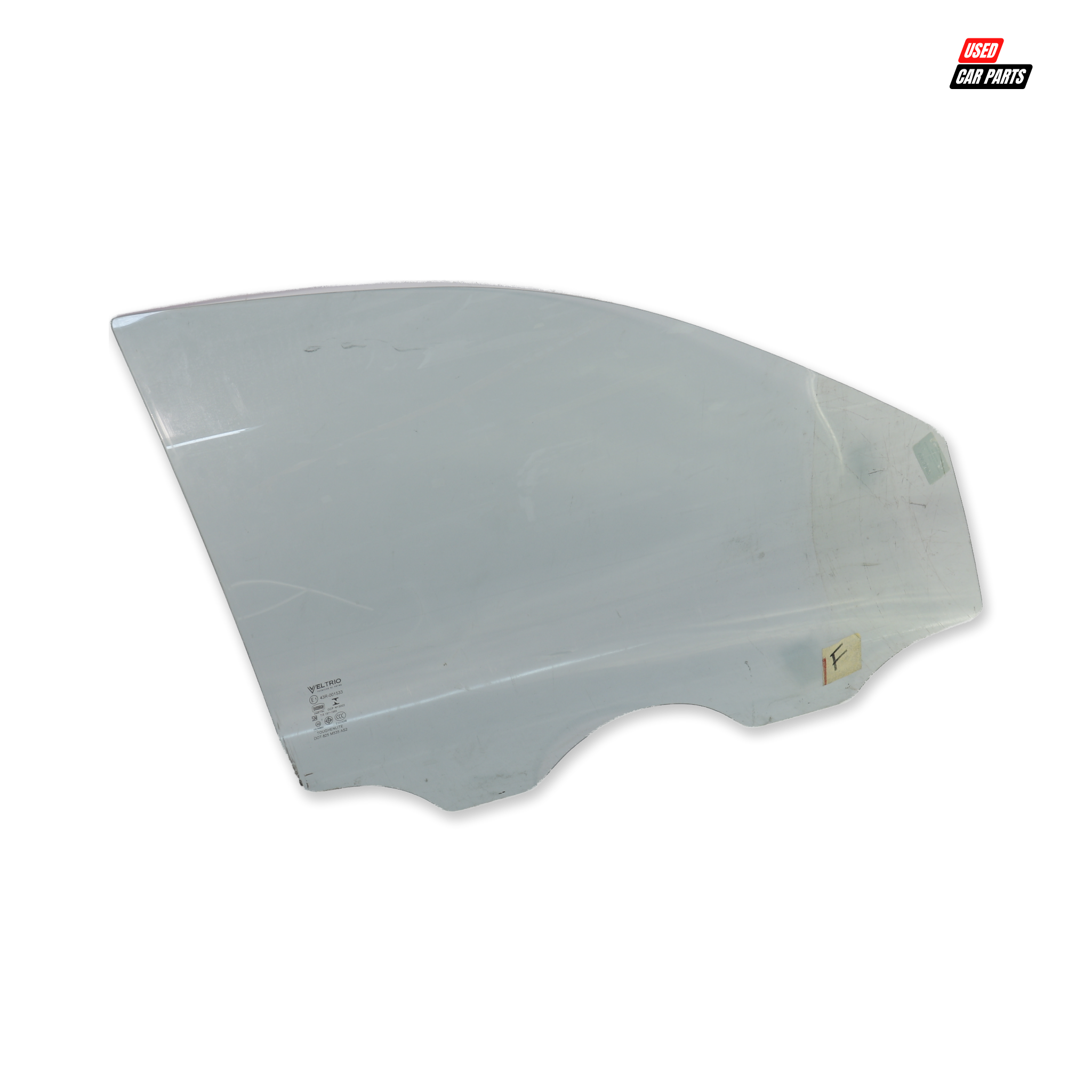 Used (Salvaged) Drivers Side Front Window (Part Number 43R-001533) for 2009 Volkswagen Polo Mk4 Sedan