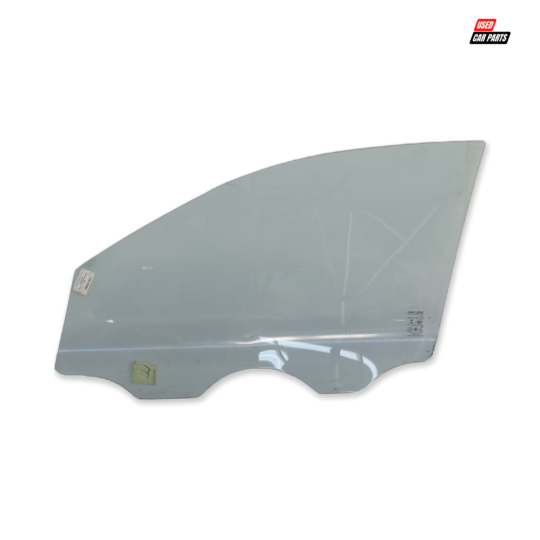 Used (Salvaged) Drivers Side Front Window (Part Number 43R-001533) for 2009 Volkswagen Polo Mk4 Sedan