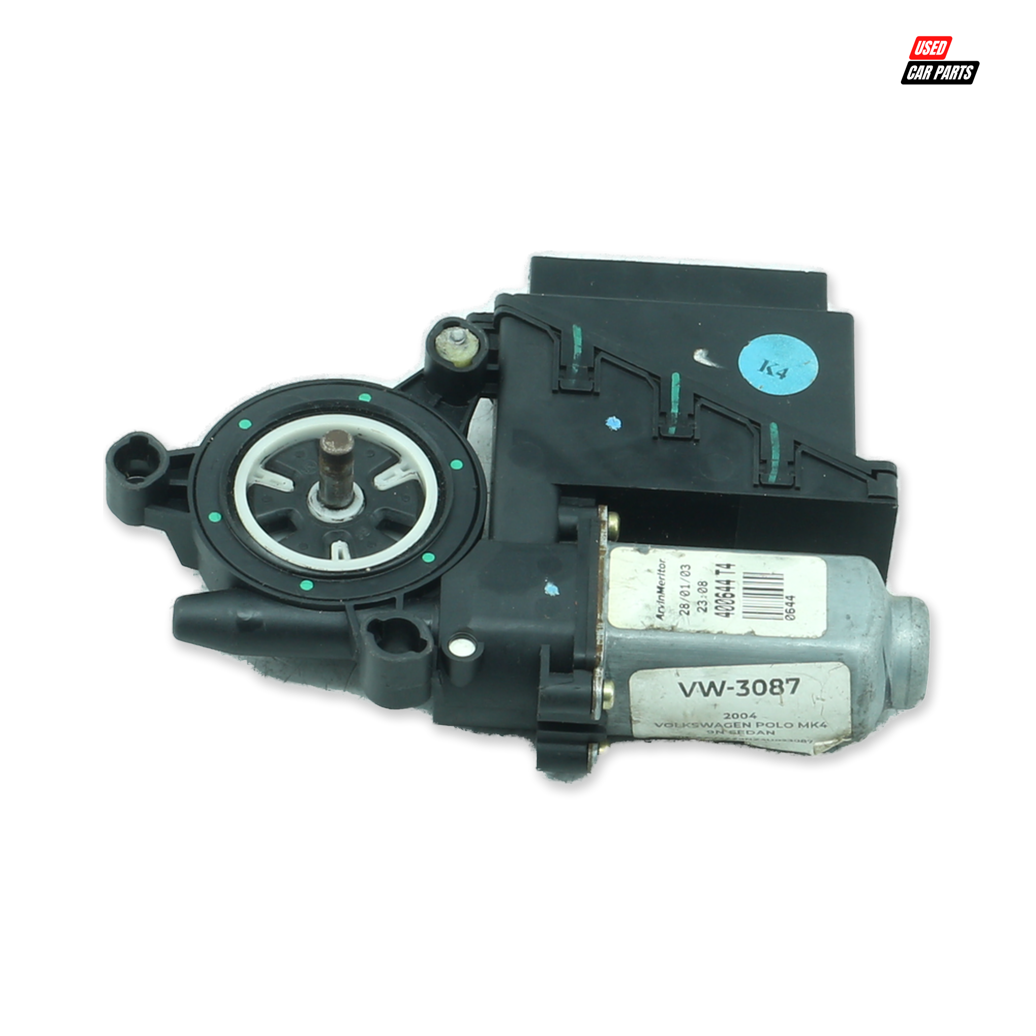 Used Drivers Side Front Window Motor (Part Number 601959801H) for 2009 Volkswagen Polo Mk4 Sedan