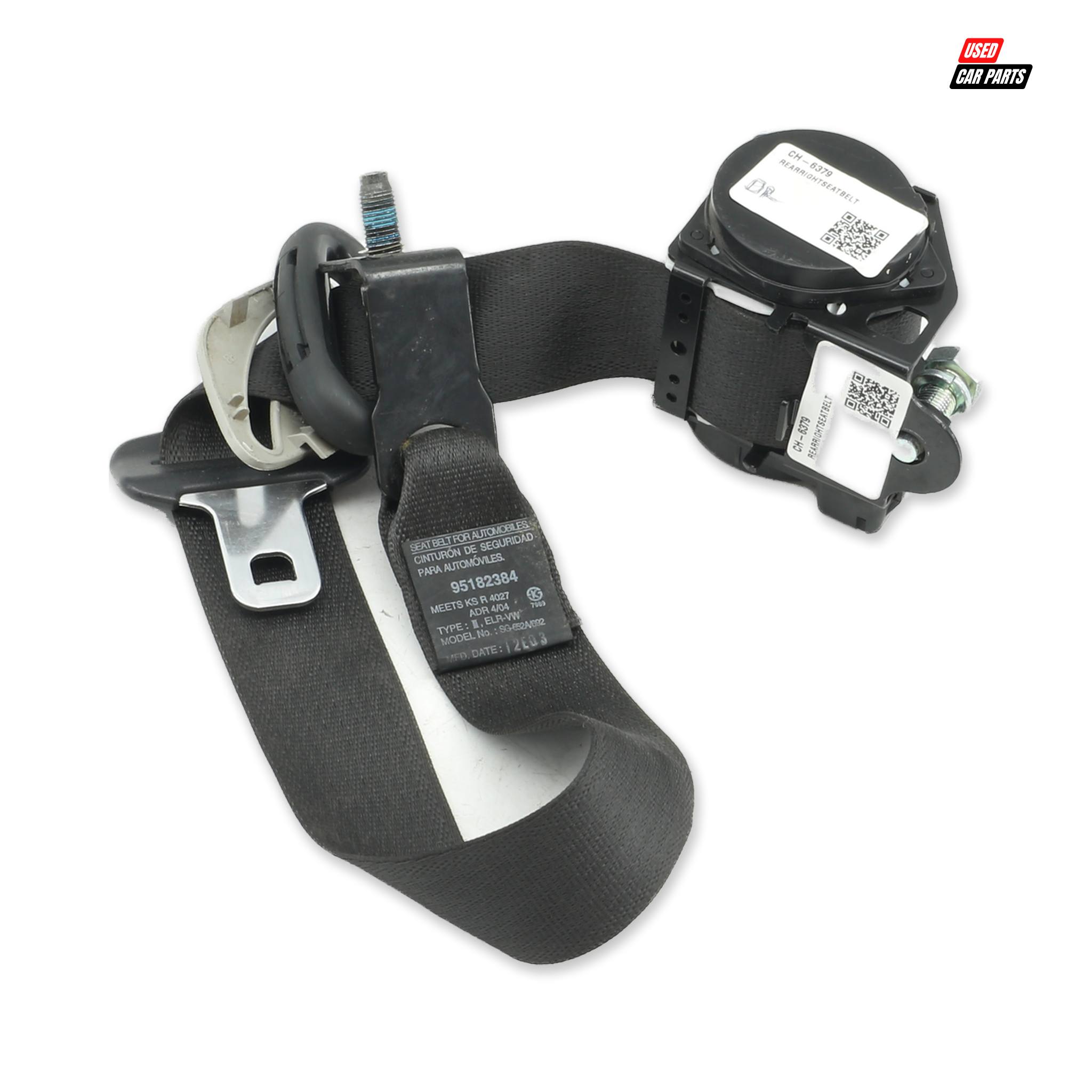 Used Drivers Side Rear Seat Belt for 2012 CHEVROLET CAPTIVA 2.4 LT White