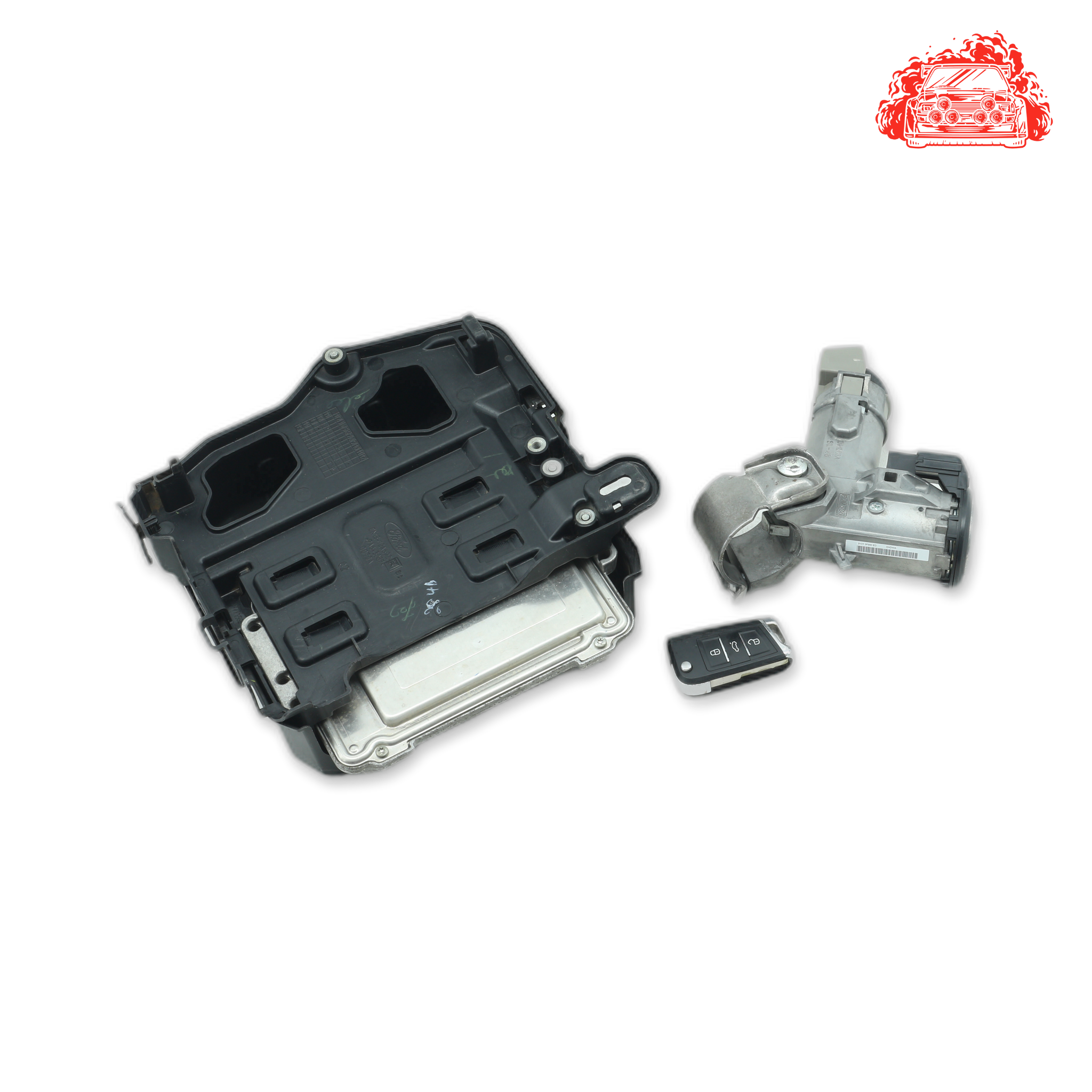 Used Ford EcoSport ECU + Ignition + Keys + Barrels - OEM Part CN1512A692,9V213F880ED