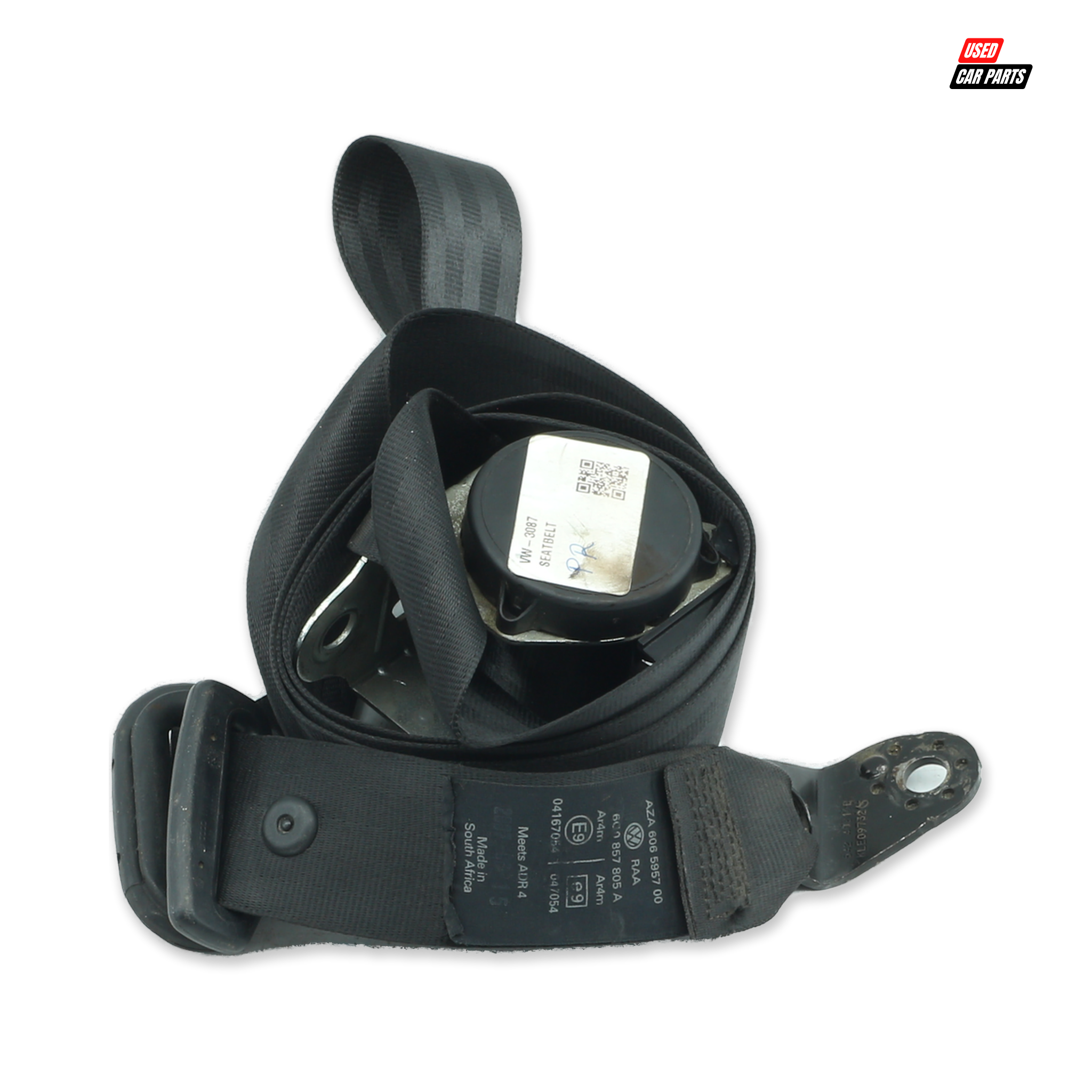 Used Passengers Side Rear Seat Belt - Part Number 6Q0857805A for Volkswagen Polo Mk4 Sedan 2009