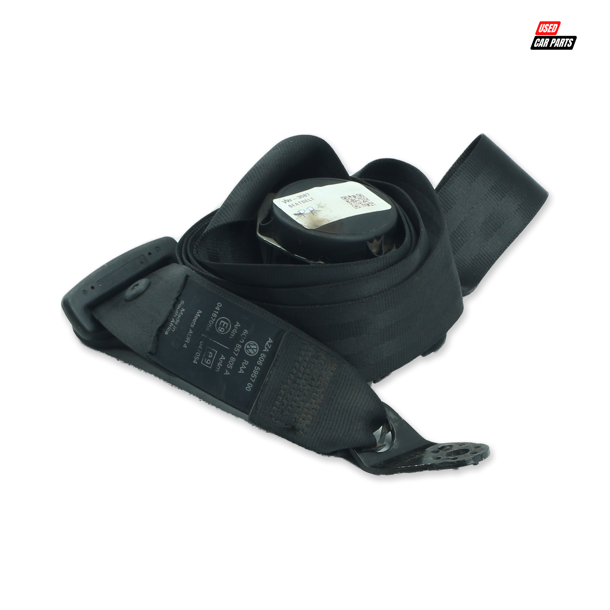 Used Passengers Side Rear Seat Belt - Part Number 6Q0857805A for Volkswagen Polo Mk4 Sedan 2009