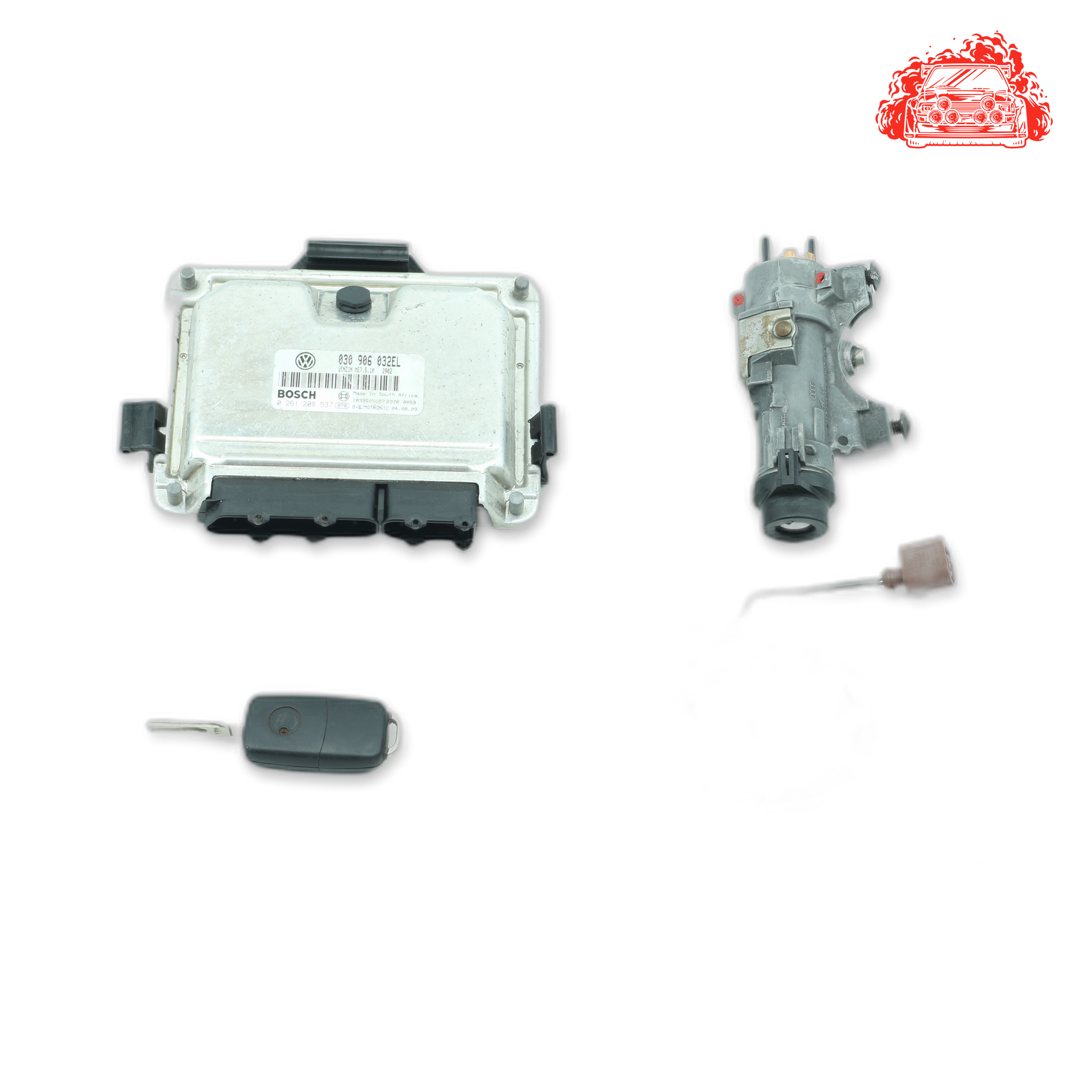Used VW Polo ECU + Ignition + Keys + Barrels - OEM Part 4B0905851,030906032