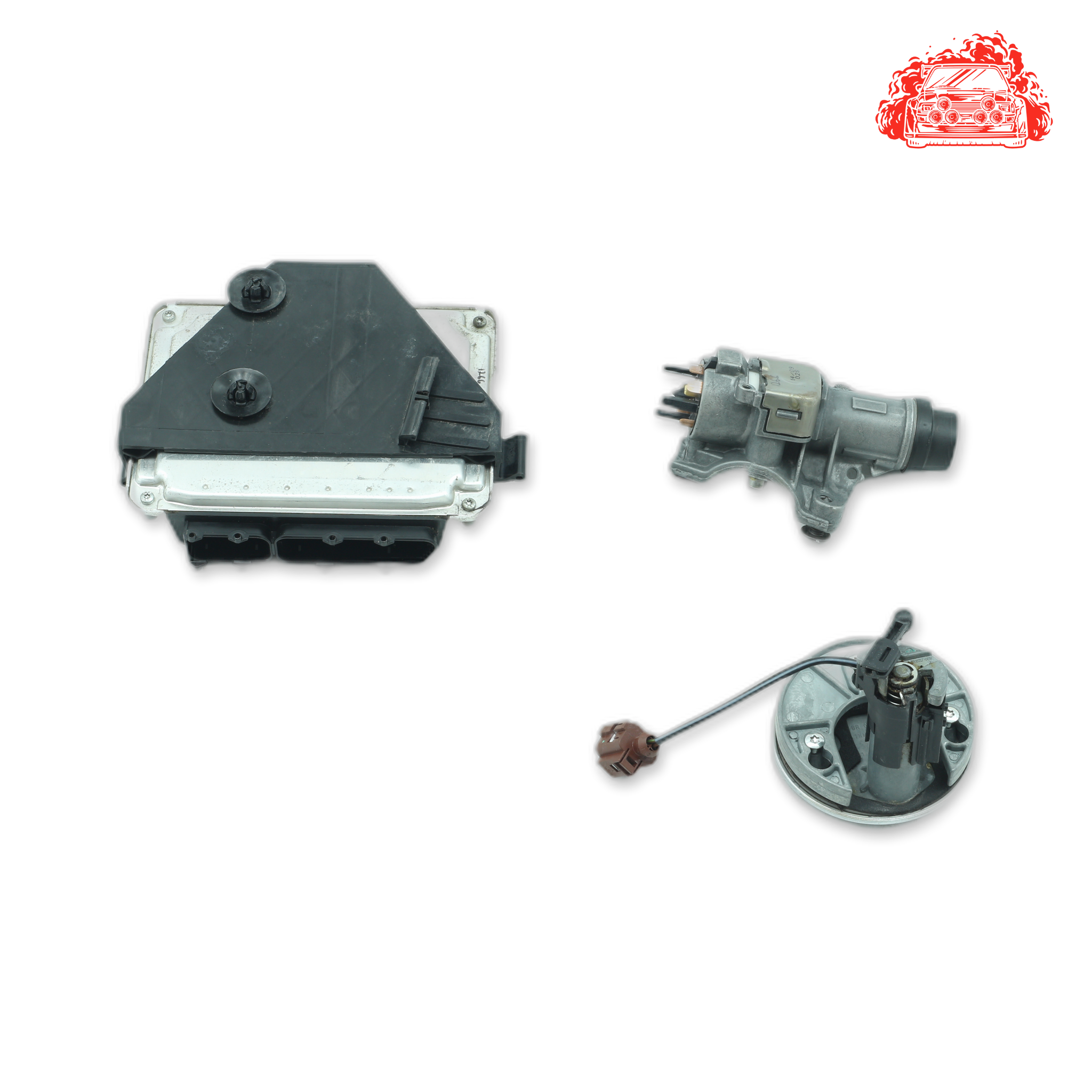 Used VW Polo ECU + Ignition + Keys + Barrels - OEM Part 4B0905851,030906032