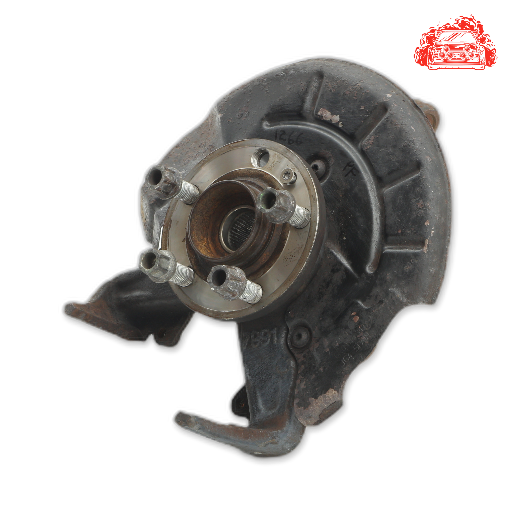 Salvaged VW Polo 2009 Passenger Side Front Knuckle and Hub