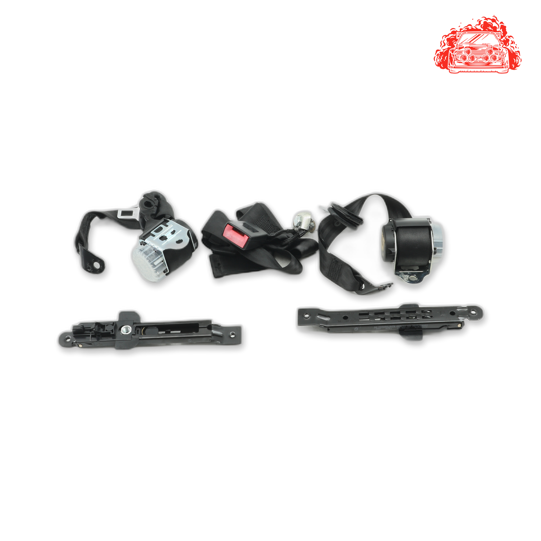 Used VOLKSWAGEN Polo Rear Non Pretensioner Seat Belt Set - OEM Part 6Q0857805