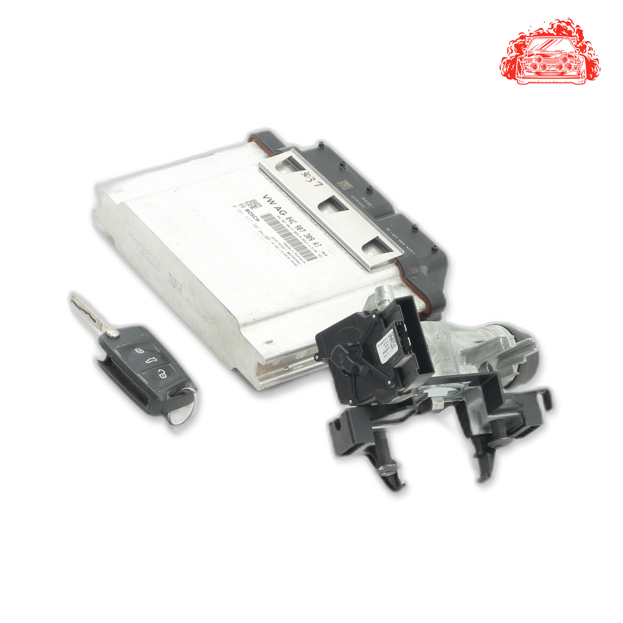 Used VW Polo 1.0 TSI ECU + Ignition + Keys + Barrels - 04C907309AT
