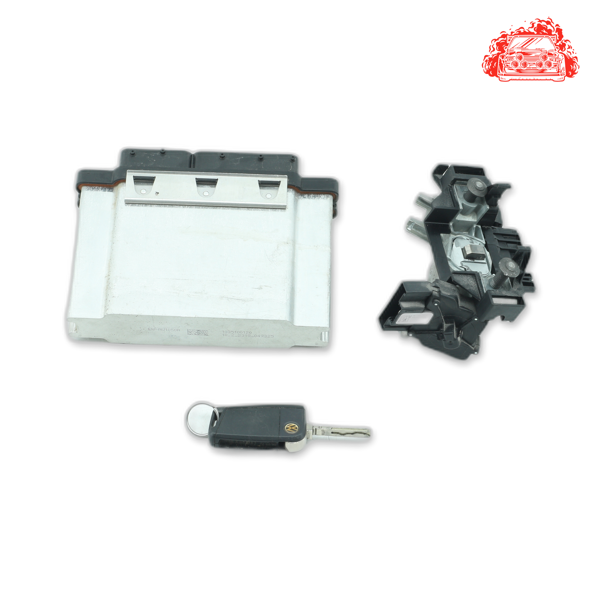 Used VW Polo 1.0 TSI ECU + Ignition + Keys + Barrels - 04C907309AT