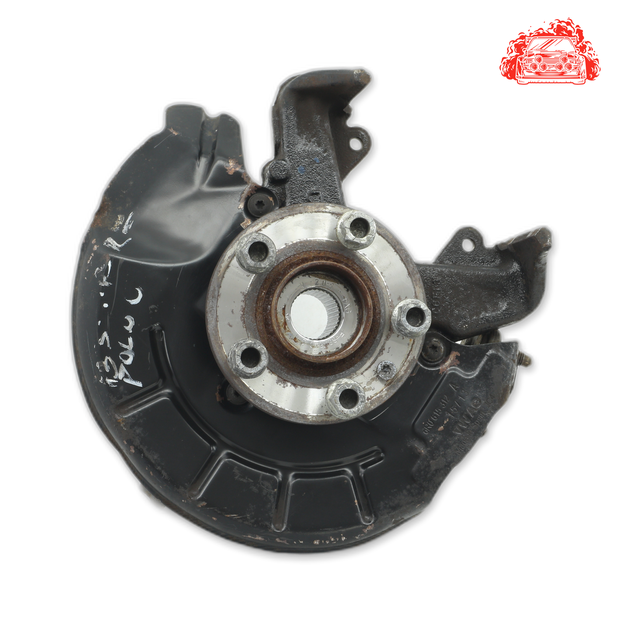 Used VOLKSWAGEN POLO 1.2 TDI BLUEMOTION 5DR Driver Side Front Knuckle and Hub - OEM Part 6R0615312A