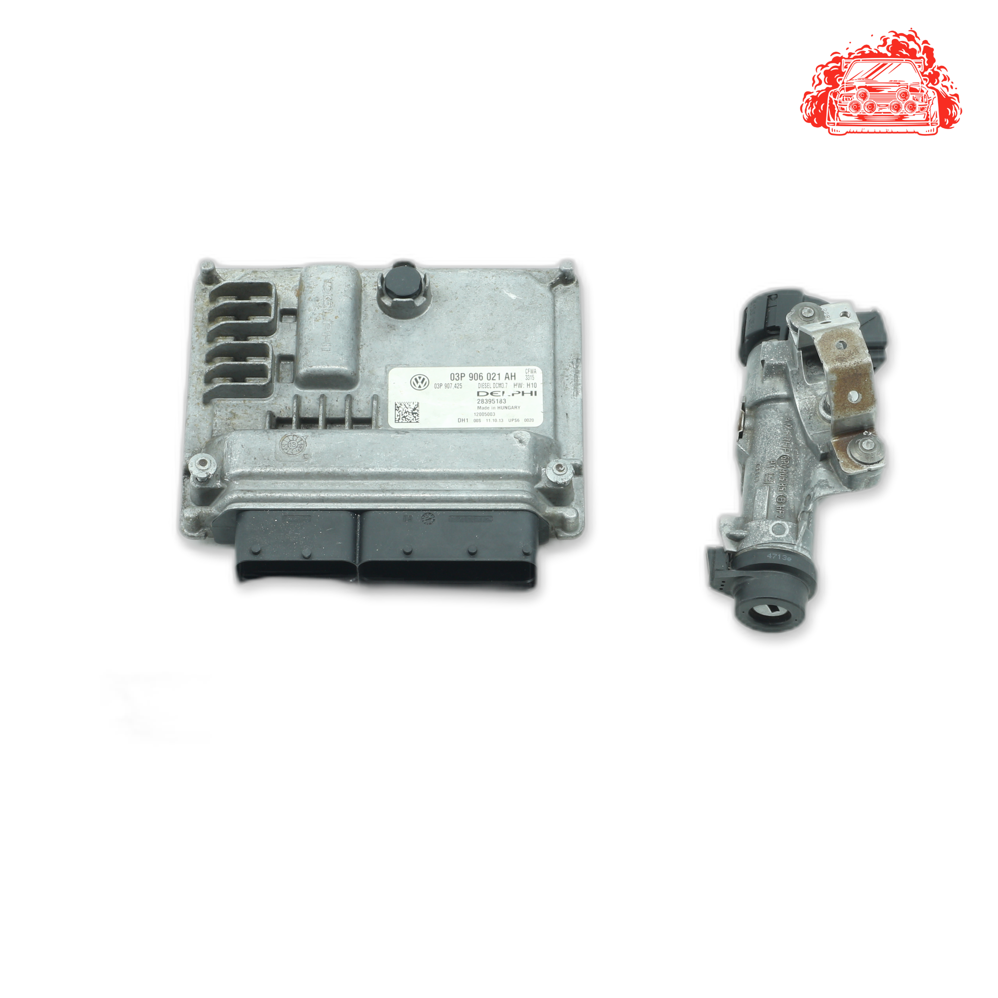 Used VOLKSWAGEN POLO 1.2 TDI BLUEMOTION 5DR ECU + IGNITION + KEYS + BARRELS - OEM Part 03P906021AH