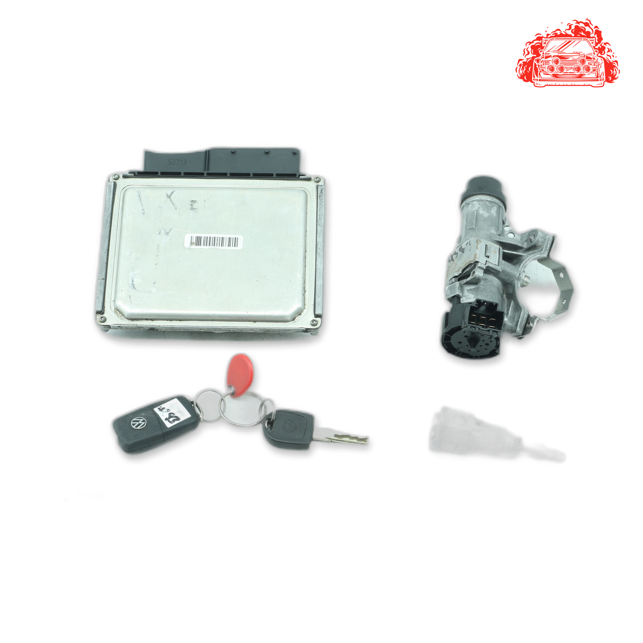 Used VOLKSWAGEN POLO 1.2 TDI BLUEMOTION 5DR ECU + IGNITION + KEYS + BARRELS - OEM Part 03P906021AH