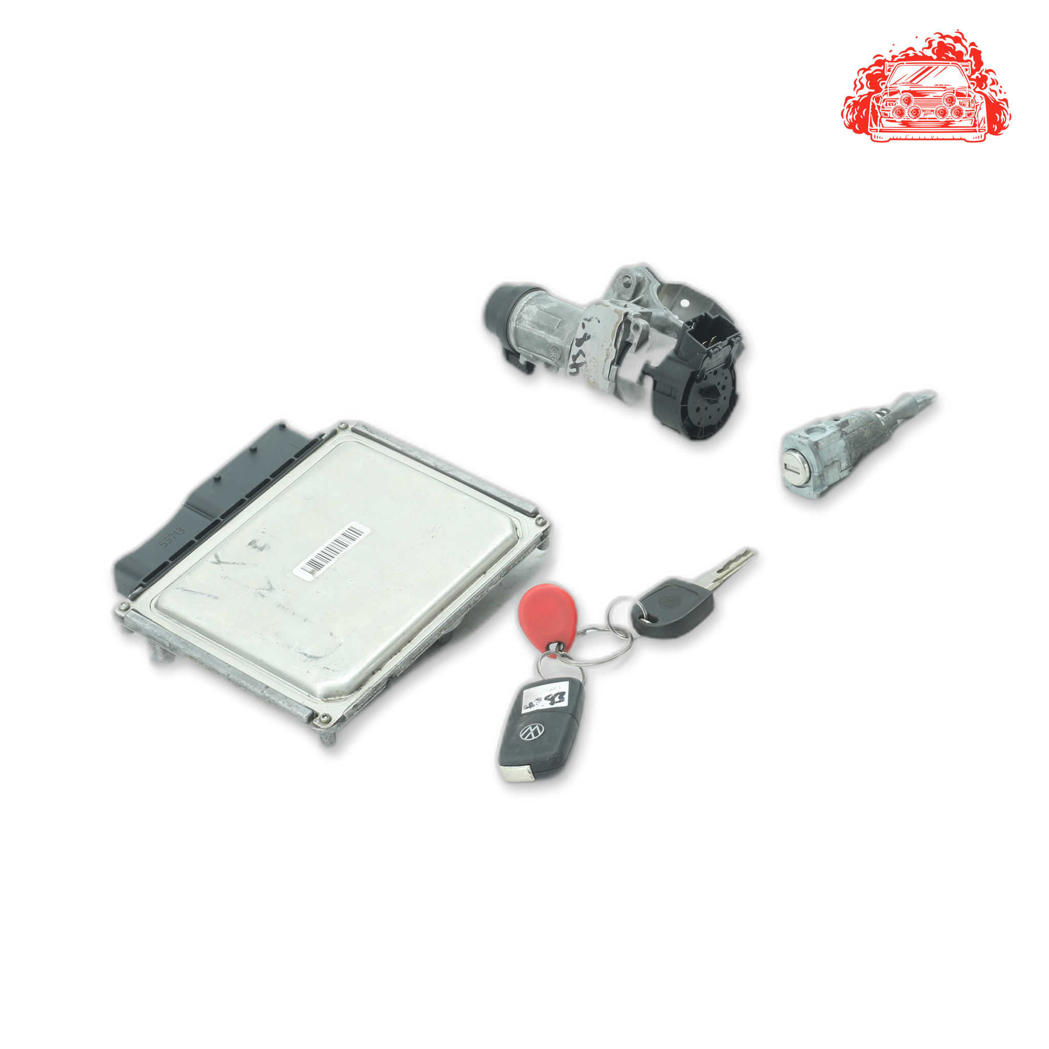 Used VOLKSWAGEN POLO 1.2 TDI BLUEMOTION 5DR ECU + IGNITION + KEYS + BARRELS - OEM Part 03P906021AH