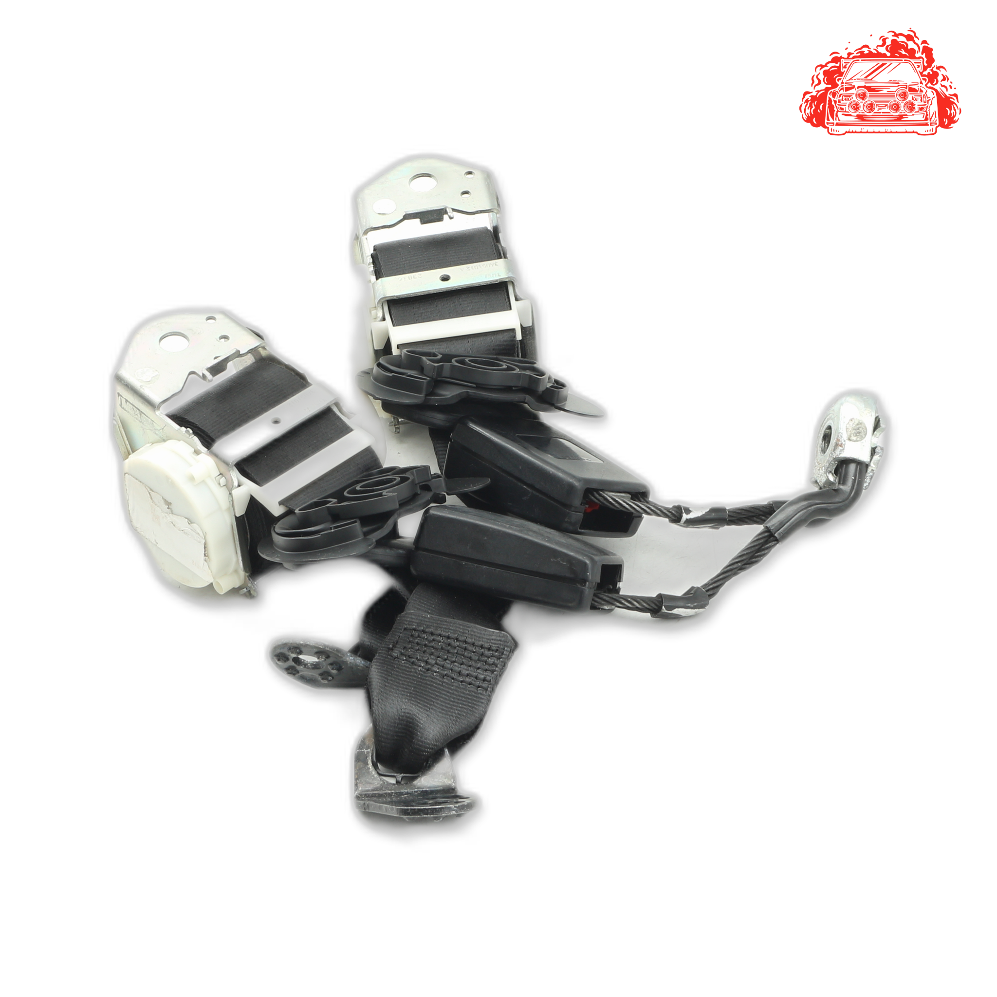 Used VOLKSWAGEN Polo Rear Non Pretensioner Seat Belt Set - OEM Part 6R0857739A