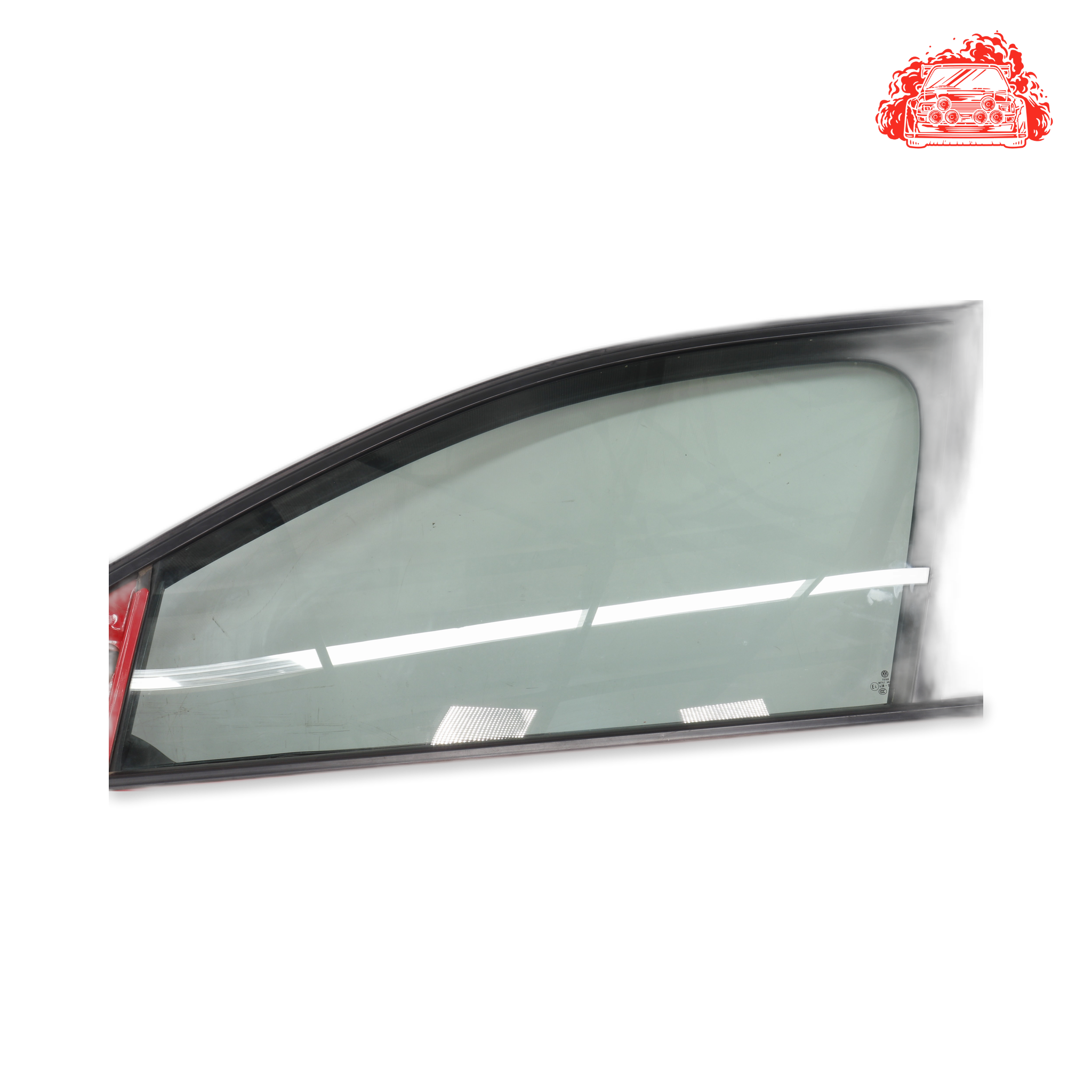 Used Salvaged Passenger Side Front Window for VOLKSWAGEN Polo Comfortline. Part Number 43R000054