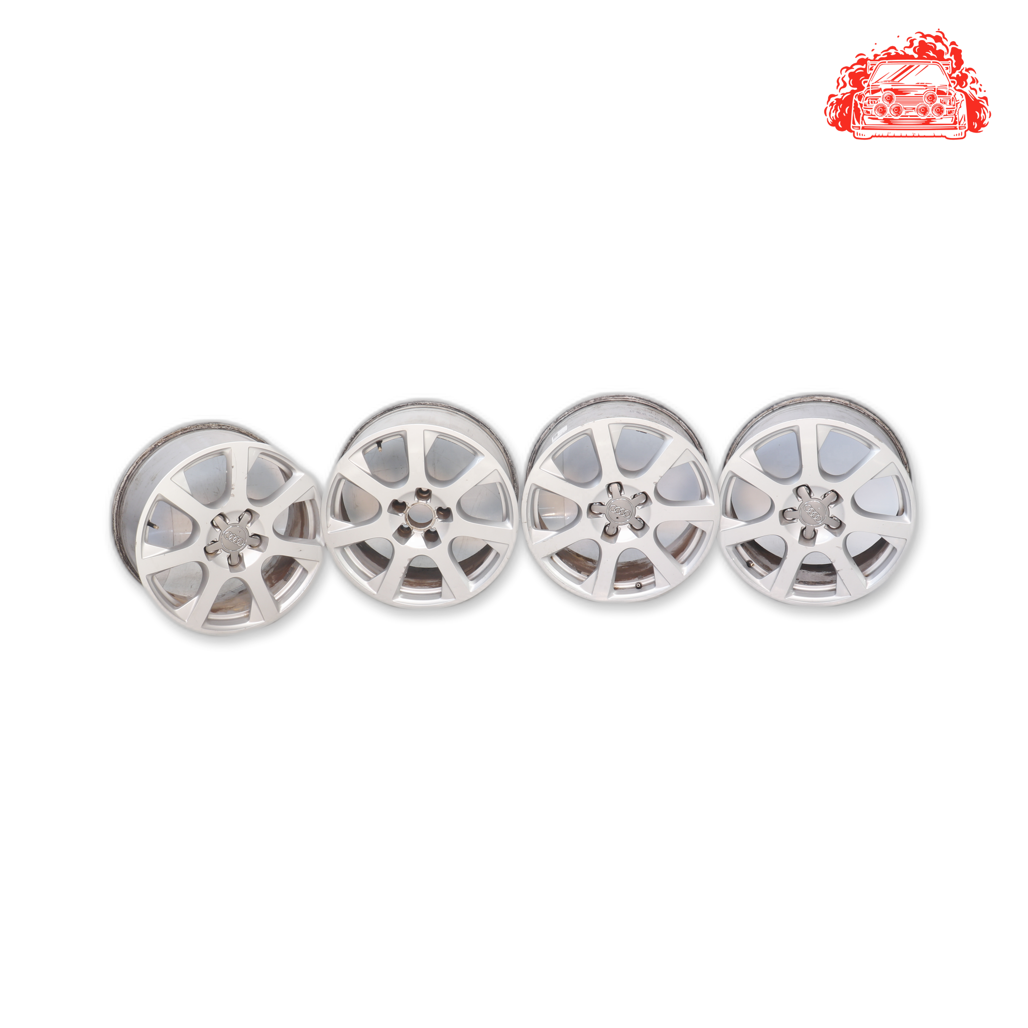Used Salvaged Rim Set 5 Stud 112 Pcd 17 Inch - Part Number 8R0601025G