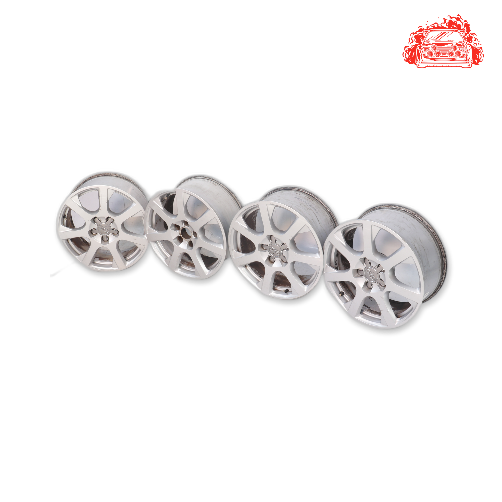 Used Salvaged Rim Set 5 Stud 112 Pcd 17 Inch - Part Number 8R0601025G
