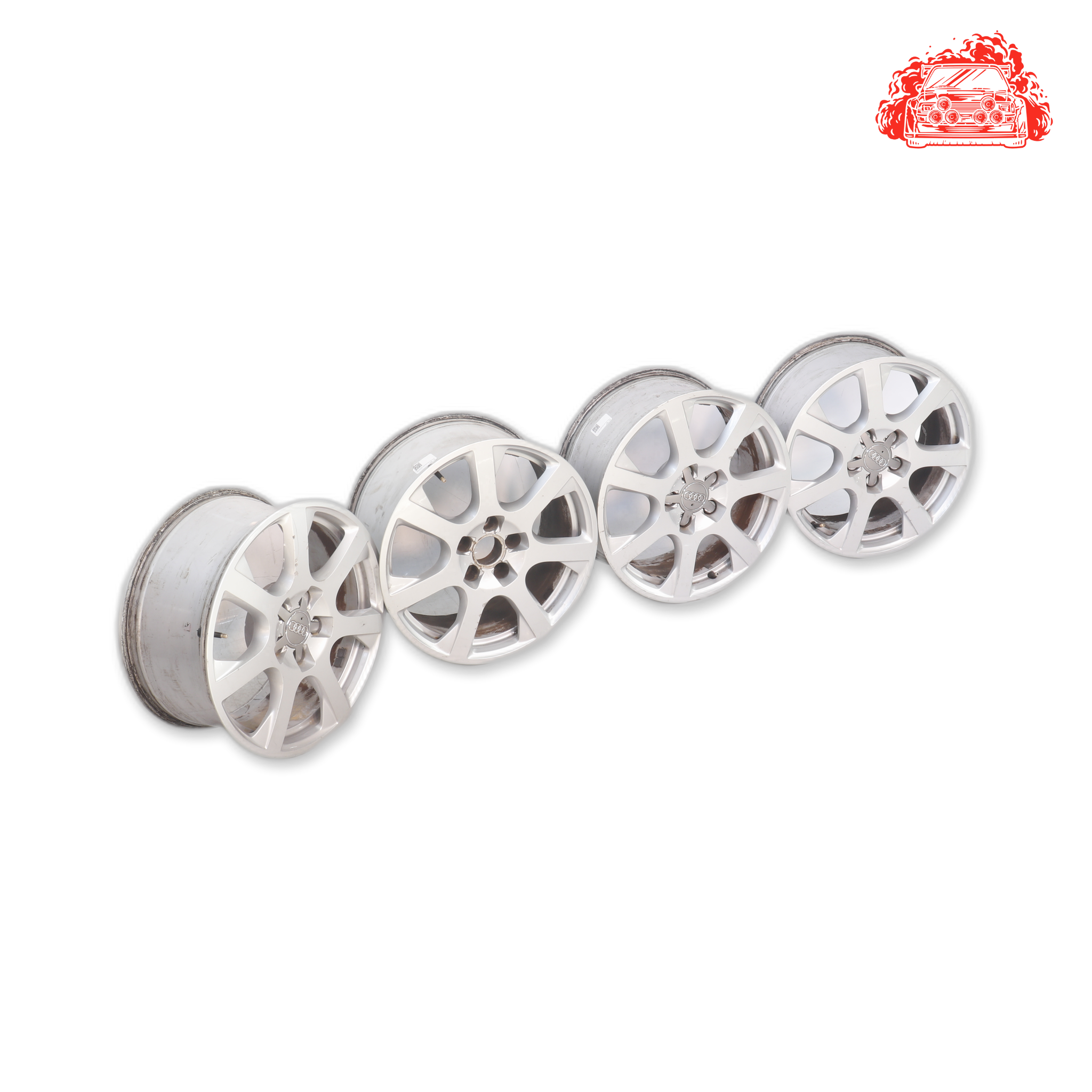 Used Salvaged Rim Set 5 Stud 112 Pcd 17 Inch - Part Number 8R0601025G