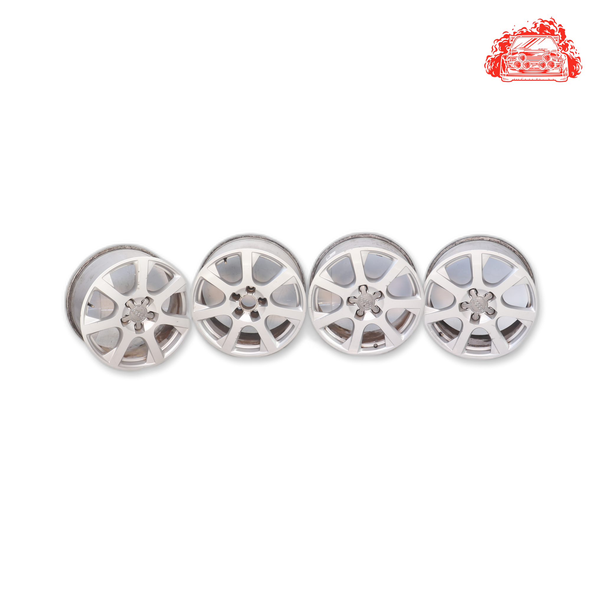 Used Salvaged Rim Set 5 Stud 112 Pcd 17 Inch - Part Number 8R0601025G