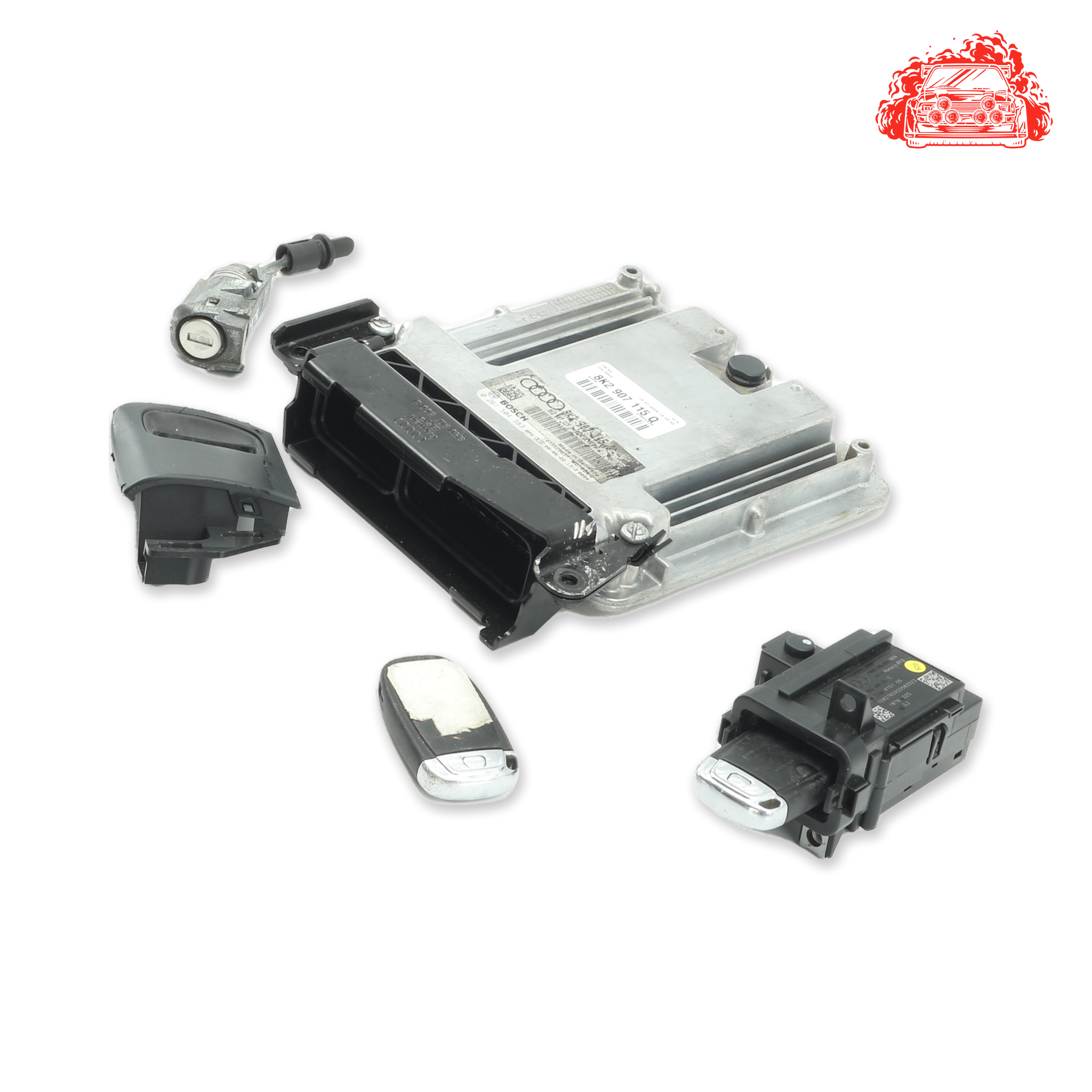 Used AUDI A4 ECU + Ignition + Keys + Barrels - OEM Part 8K2907115Q,8K0909131C,N0503058