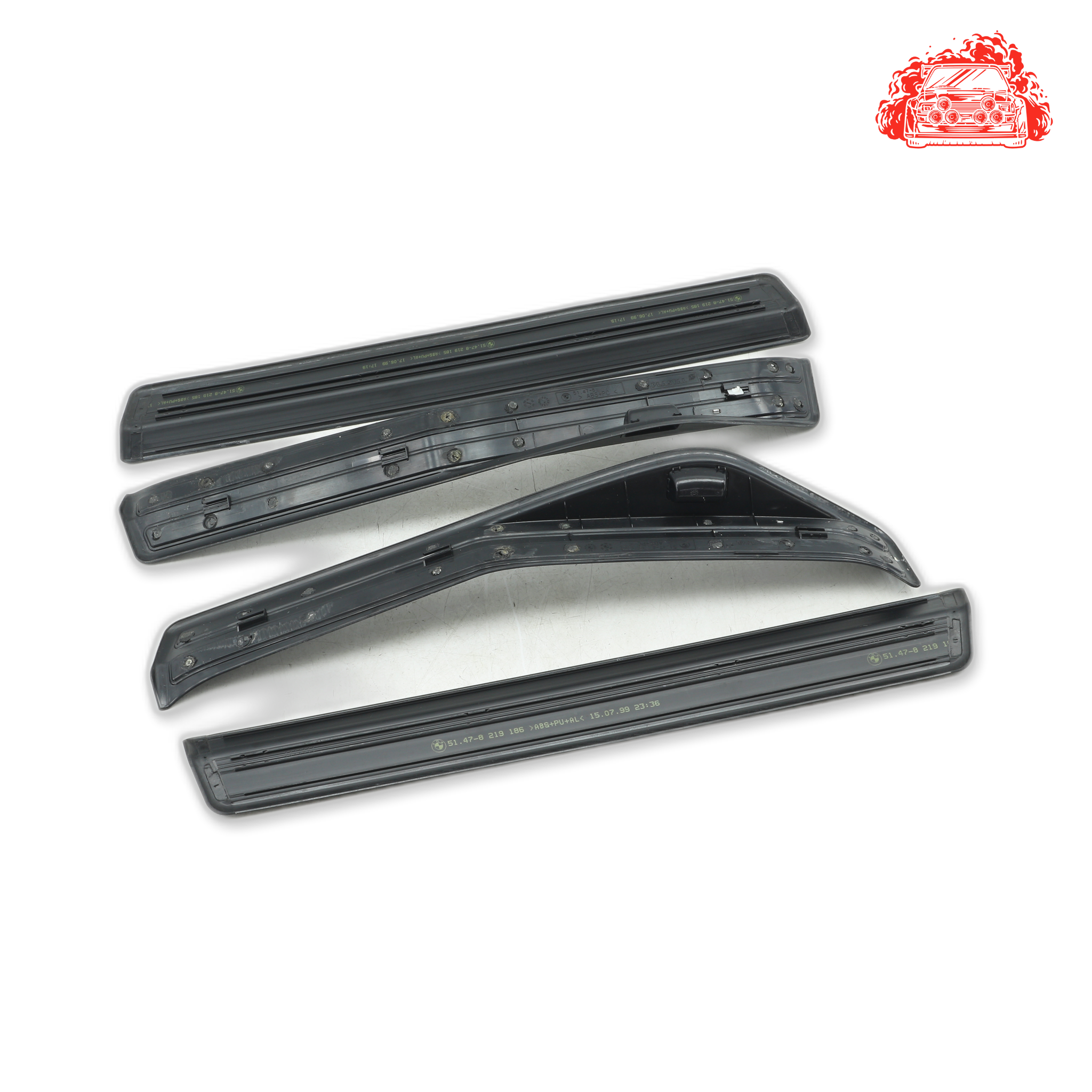 Used BMW 320i A/T (E46) Door Sill Trim Strip Set - OEM Part 51478219186