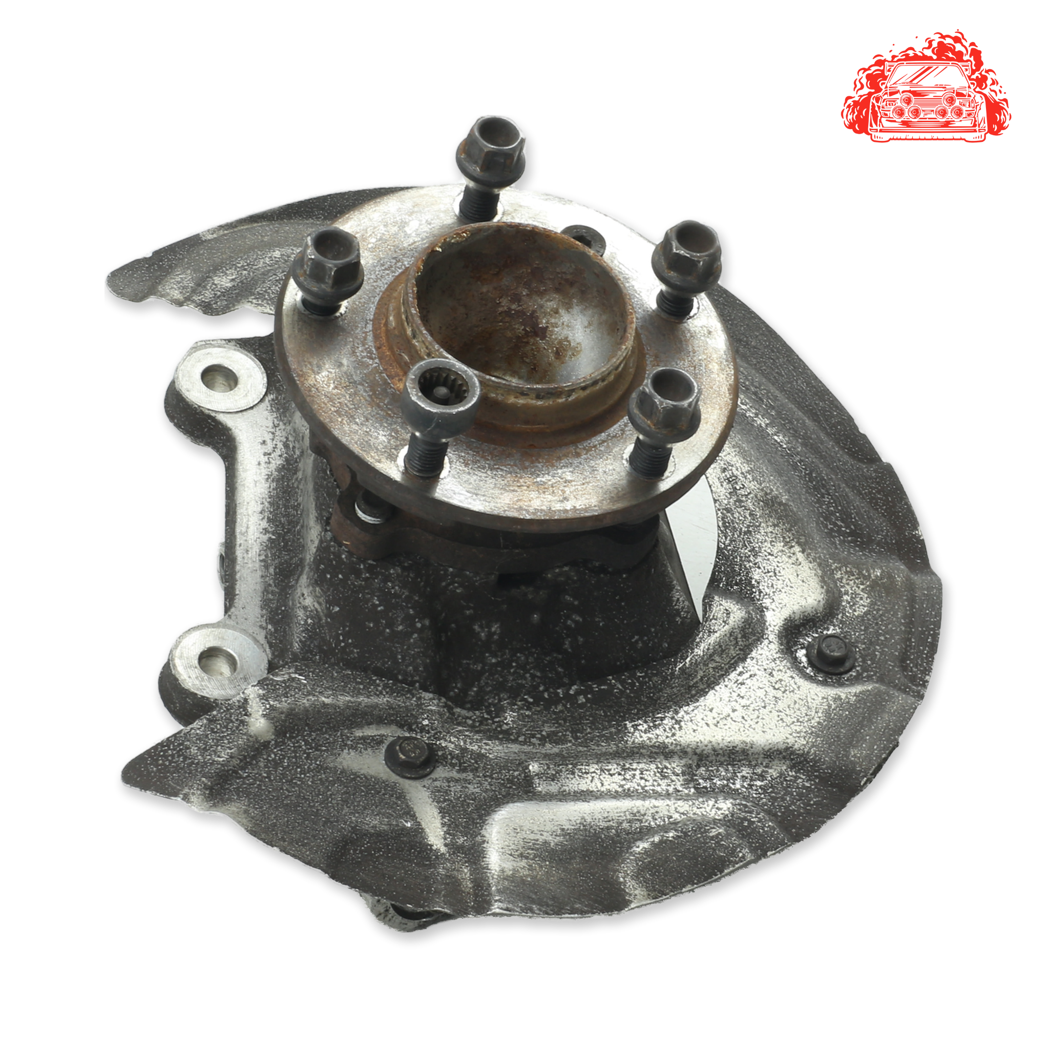 Used BMW 320i A/T (E90) Driver Side Front Knuckle and Hub - OEM Part 3121676444403
