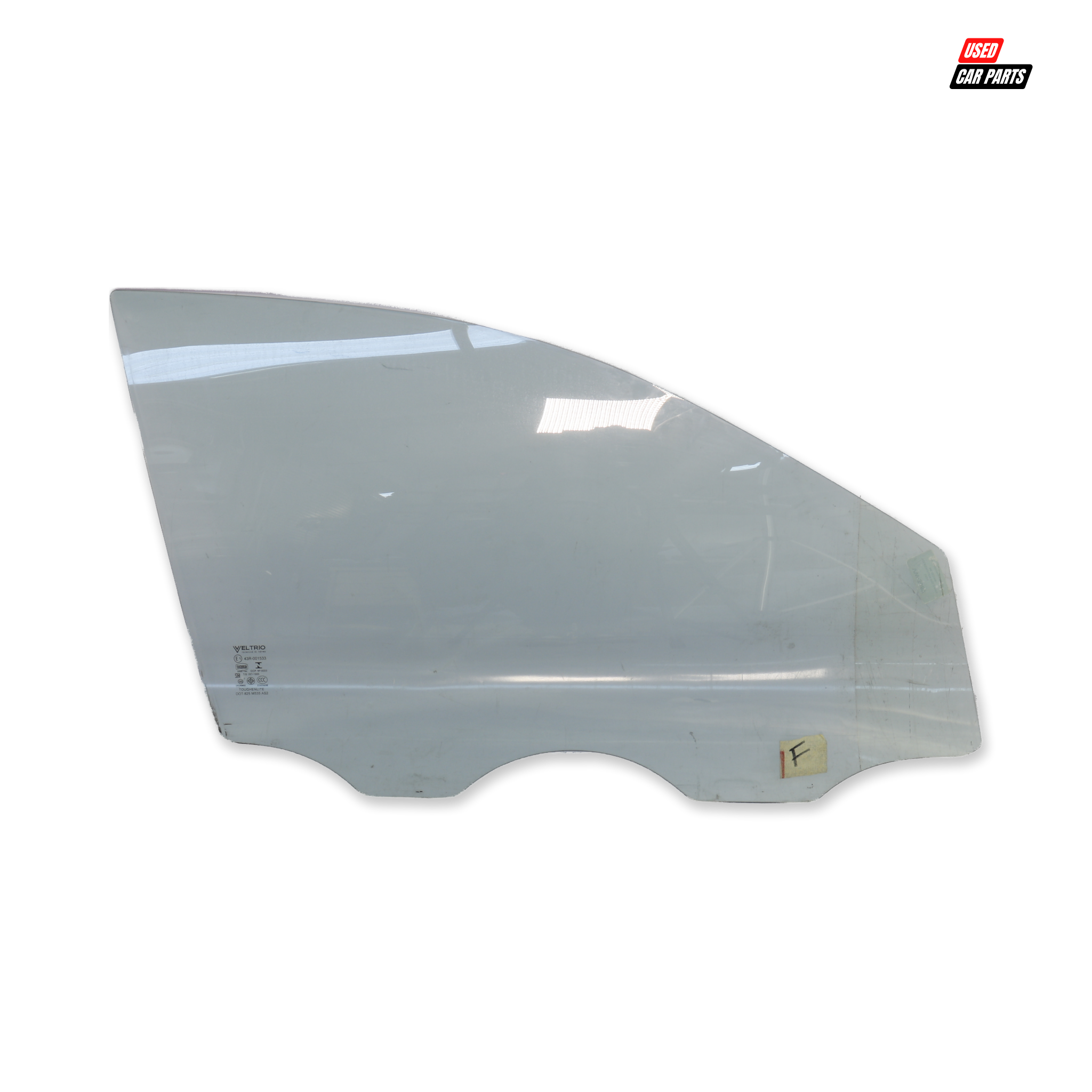 Used (Salvaged) Drivers Side Front Window (Part Number 43R-001533) for 2009 Volkswagen Polo Mk4 Sedan