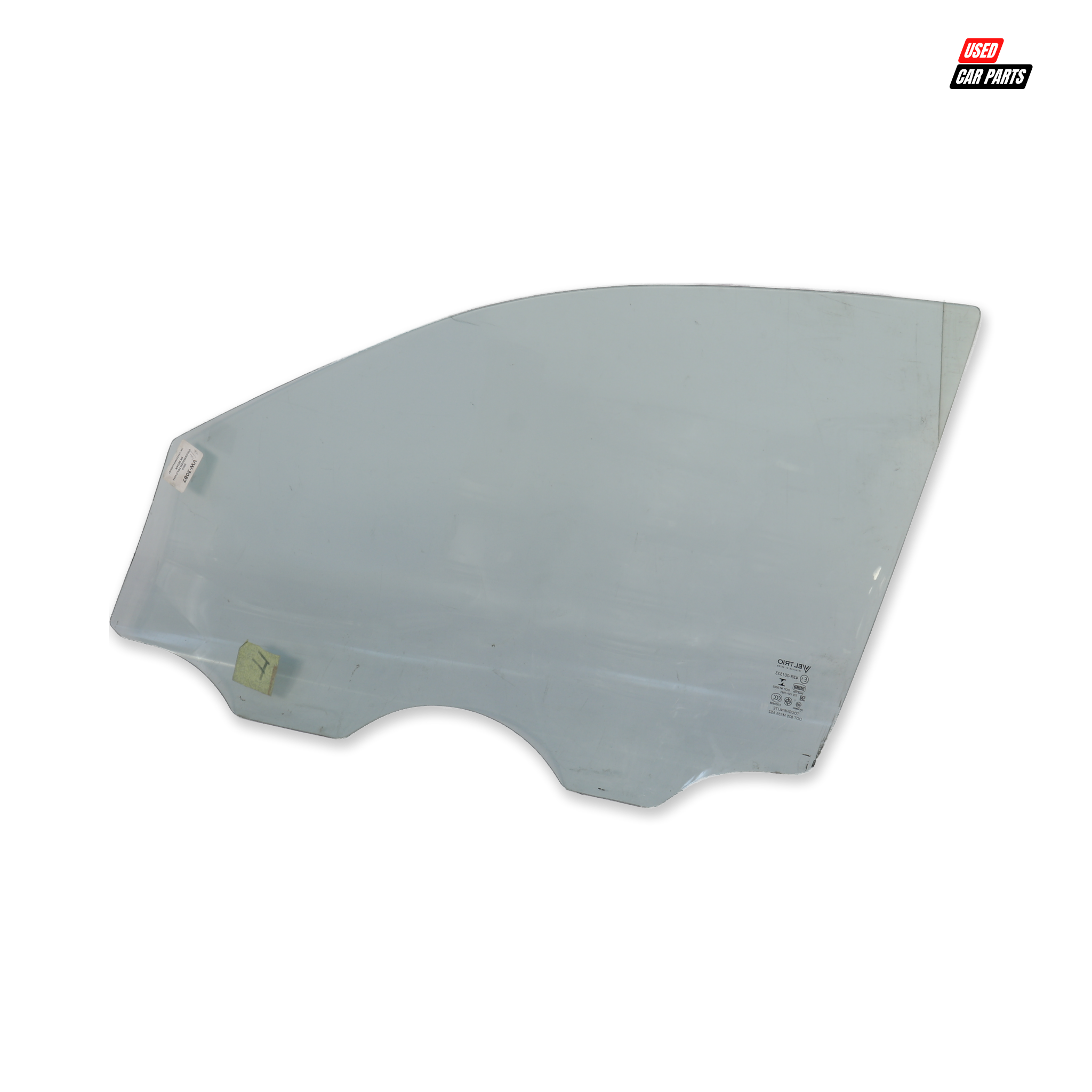 Used (Salvaged) Drivers Side Front Window (Part Number 43R-001533) for 2009 Volkswagen Polo Mk4 Sedan