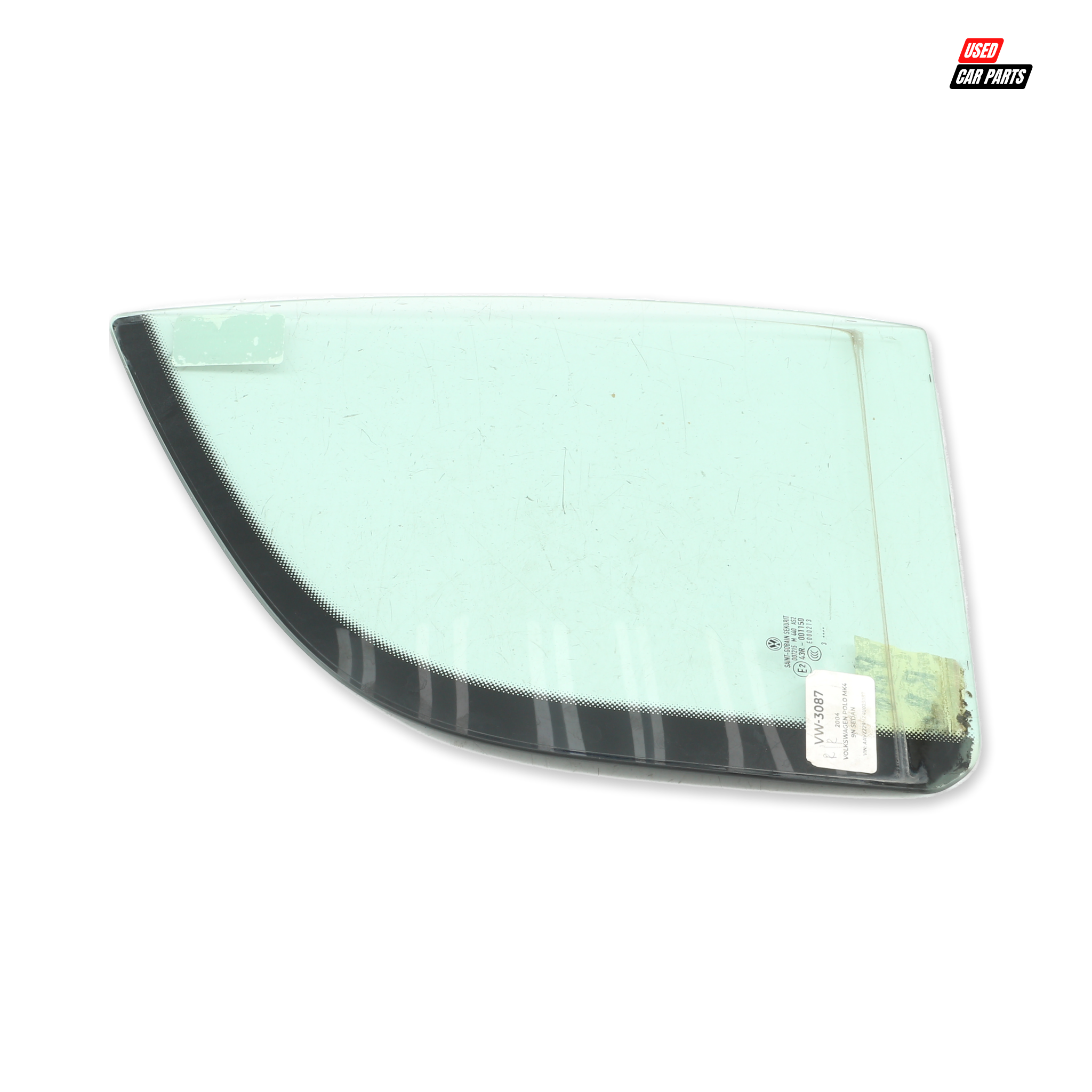 Genuine Used Drivers Side Rear Quarter Window for 2009 Volkswagen Polo Mk4 Sedan