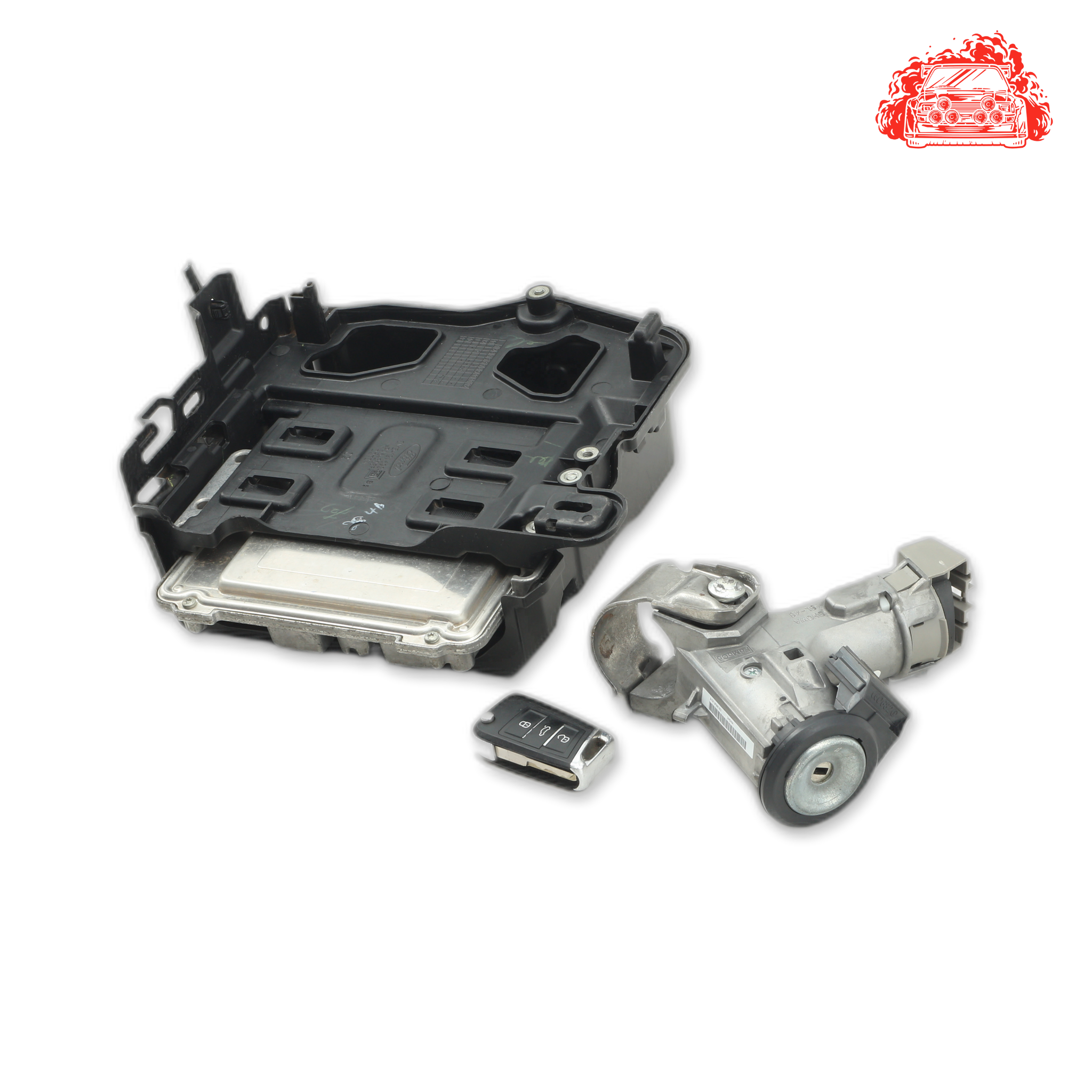 Used Ford EcoSport ECU + Ignition + Keys + Barrels - OEM Part CN1512A692,9V213F880ED