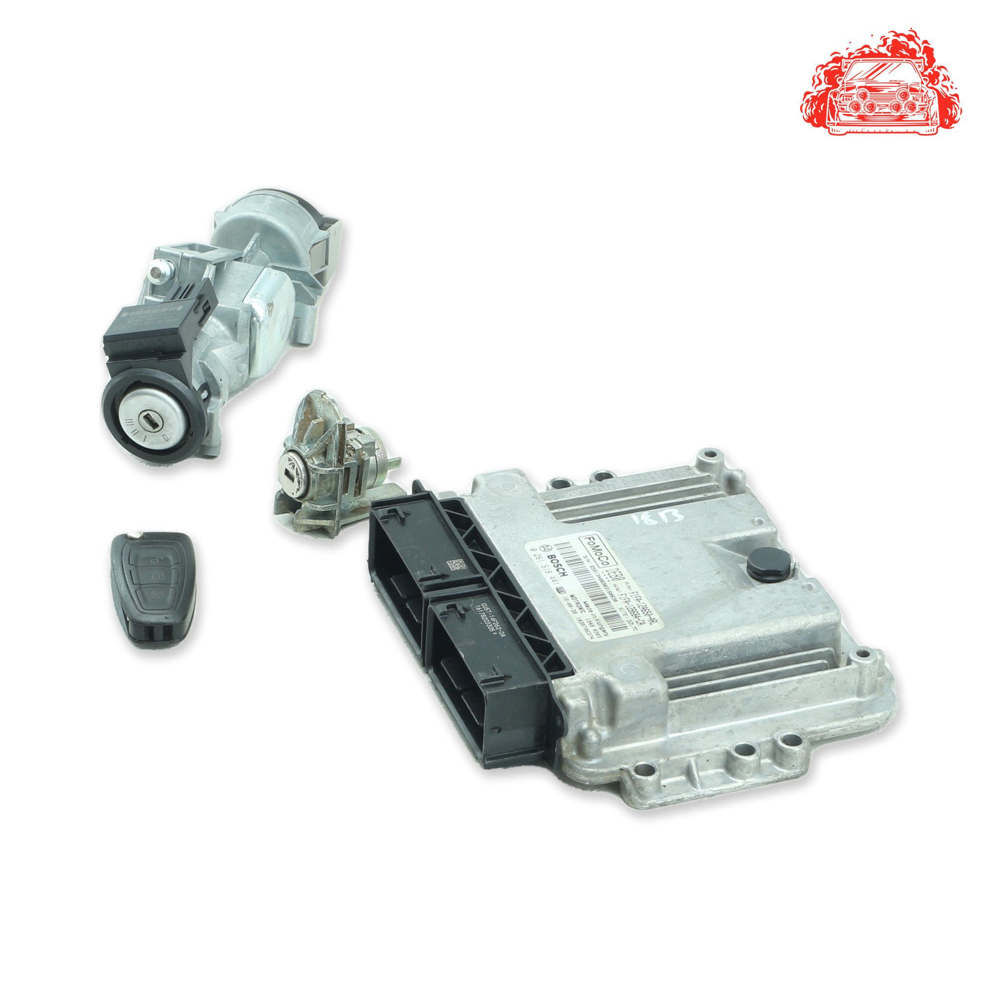 Used Ford Focus EcoBoost ECU + Ignition + Keys + Barrels - OEM Part 3M513F880AE,F1FA12A650ARL