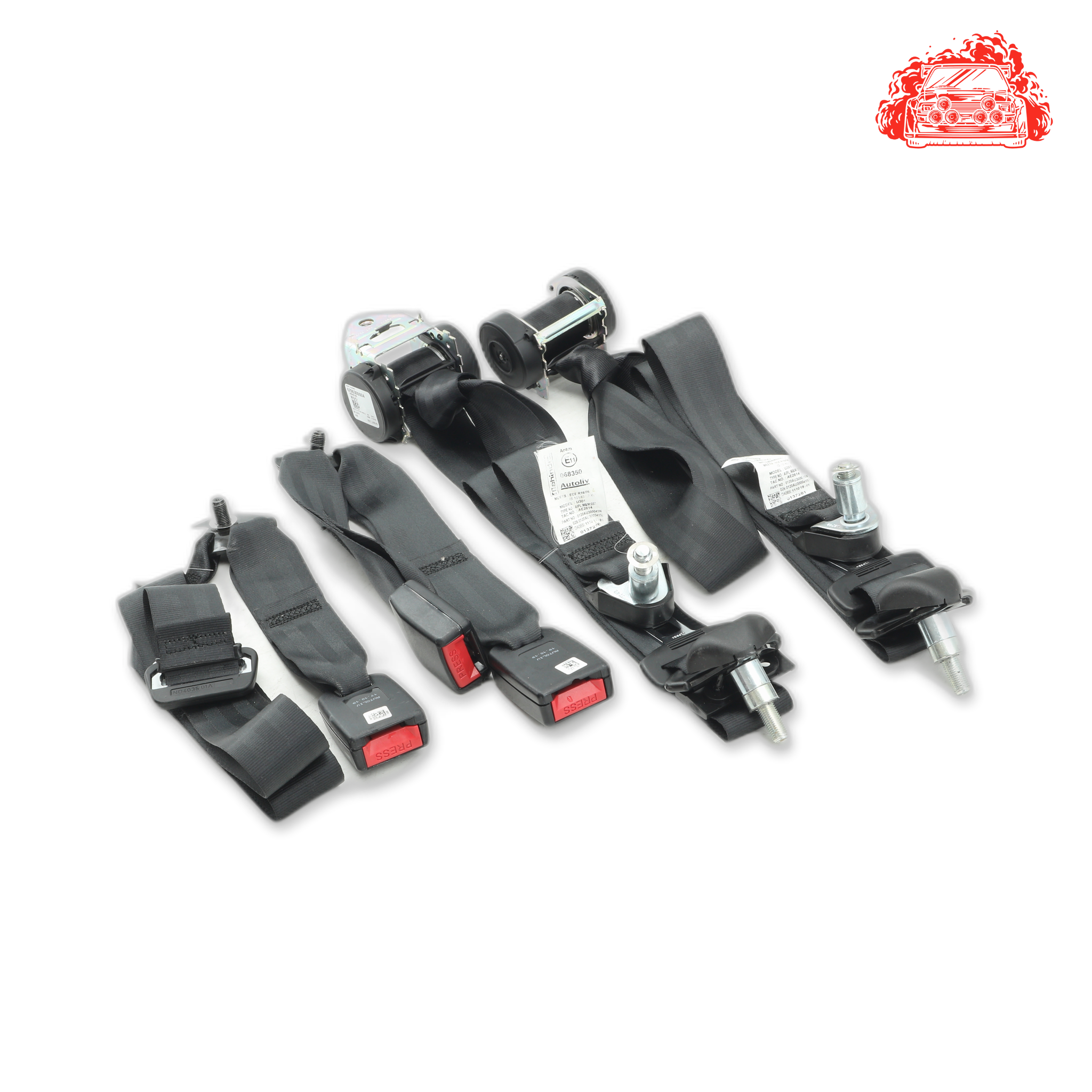 Used Mahindra TUV300 T8 Rear Non Pretensioner Seat Belt Set