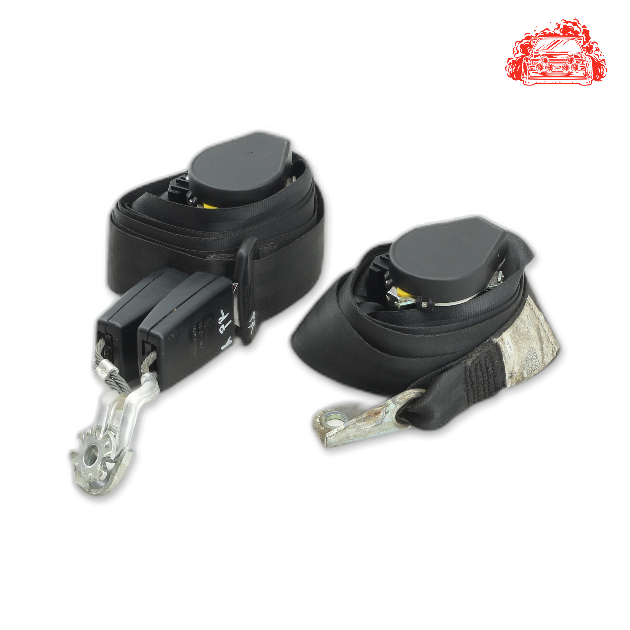 Used VOLKSWAGEN GOLF VI 1.4 TSi COMFORTLINE Rear Non Pretensioner Seat Belt Set - OEM Part 1K6857805,1K0857739