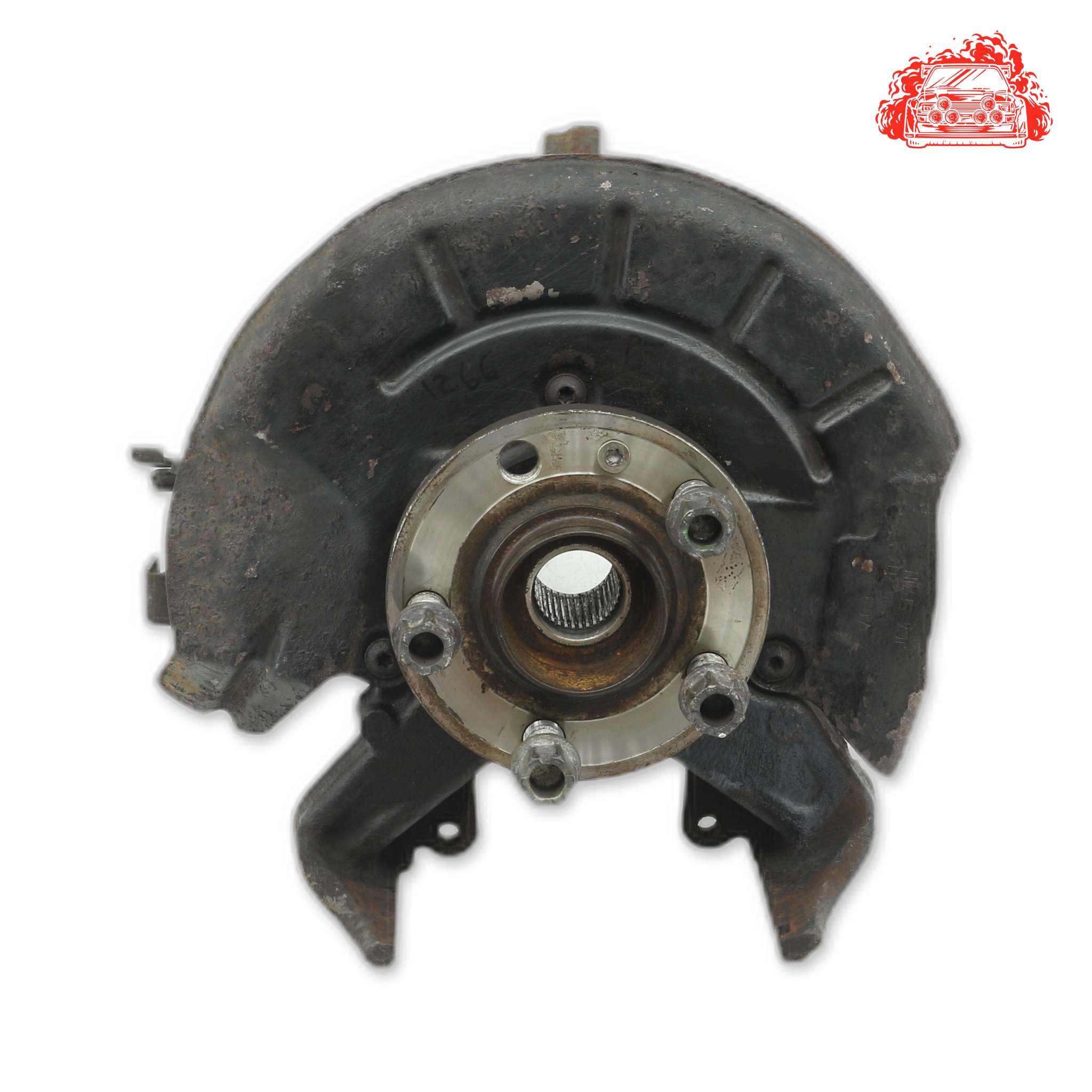 Salvaged VW Polo 2009 Passenger Side Front Knuckle and Hub