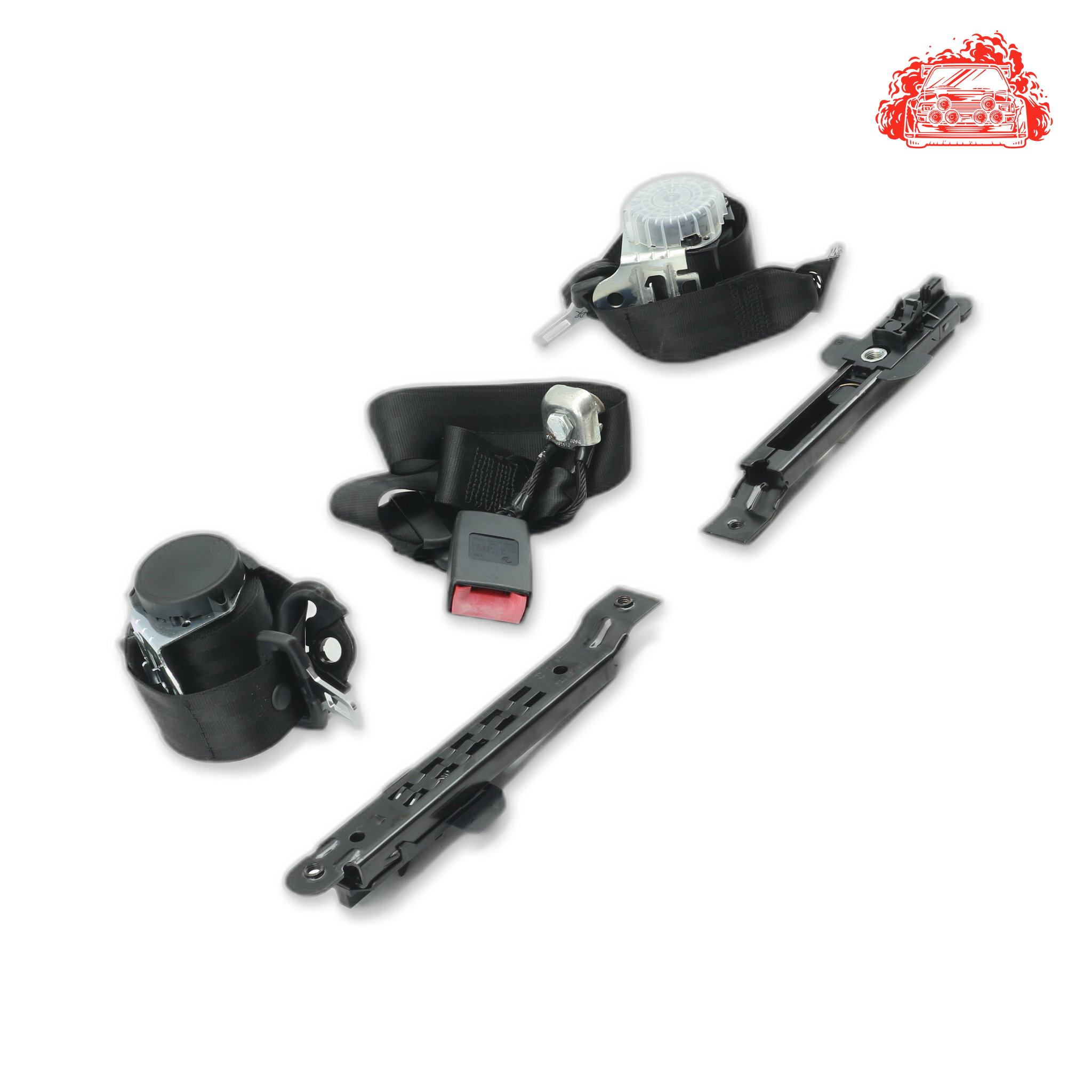 Used VOLKSWAGEN Polo Rear Non Pretensioner Seat Belt Set - OEM Part 6Q0857805