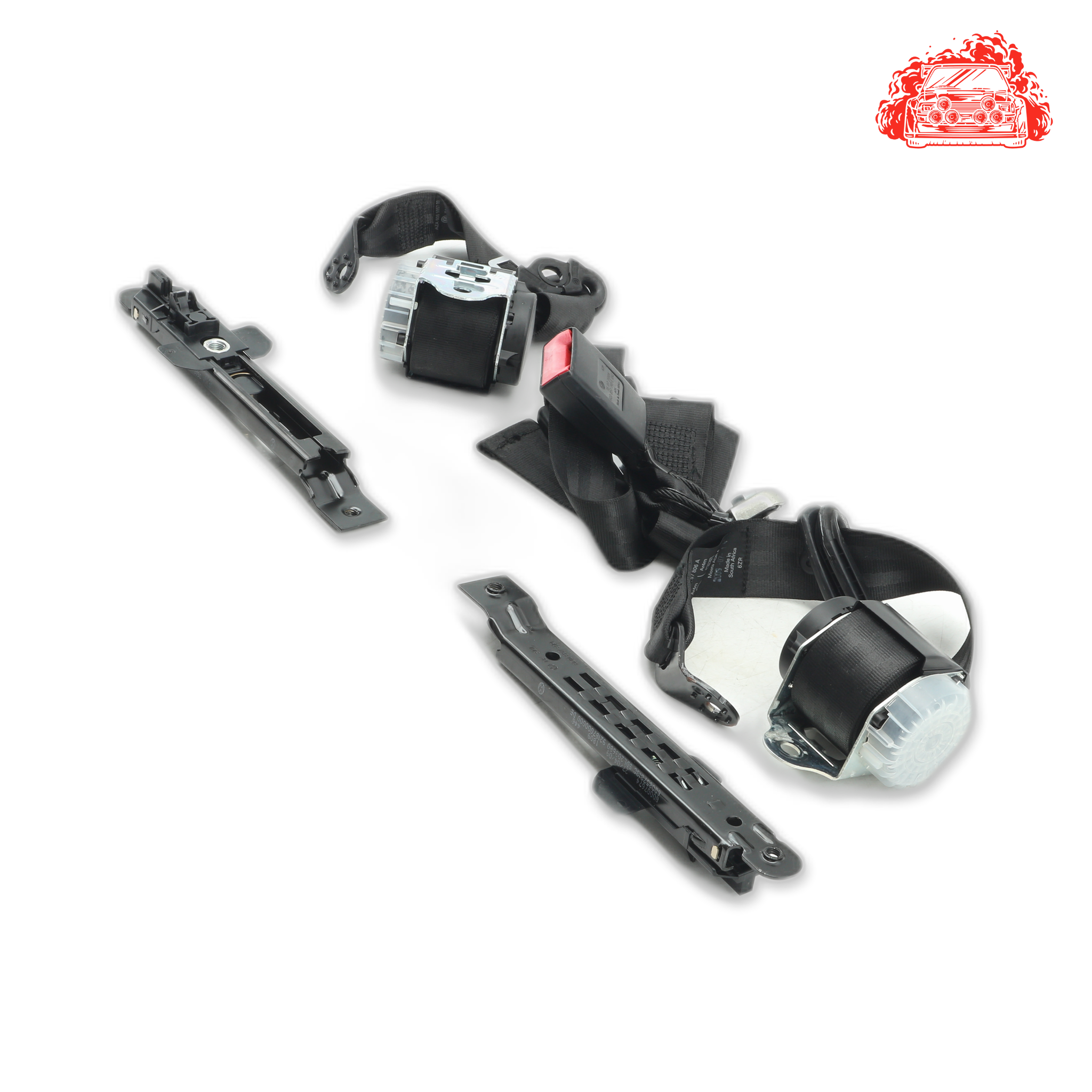 Used VOLKSWAGEN Polo Rear Non Pretensioner Seat Belt Set - OEM Part 6Q0857805