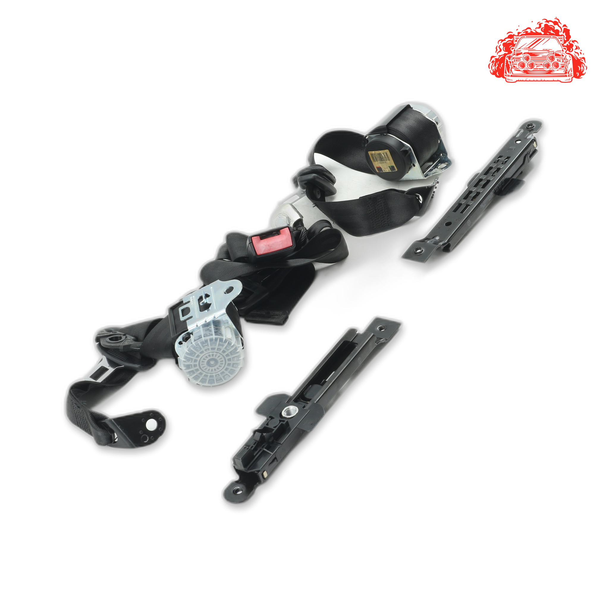 Used VOLKSWAGEN Polo Rear Non Pretensioner Seat Belt Set - OEM Part 6Q0857805