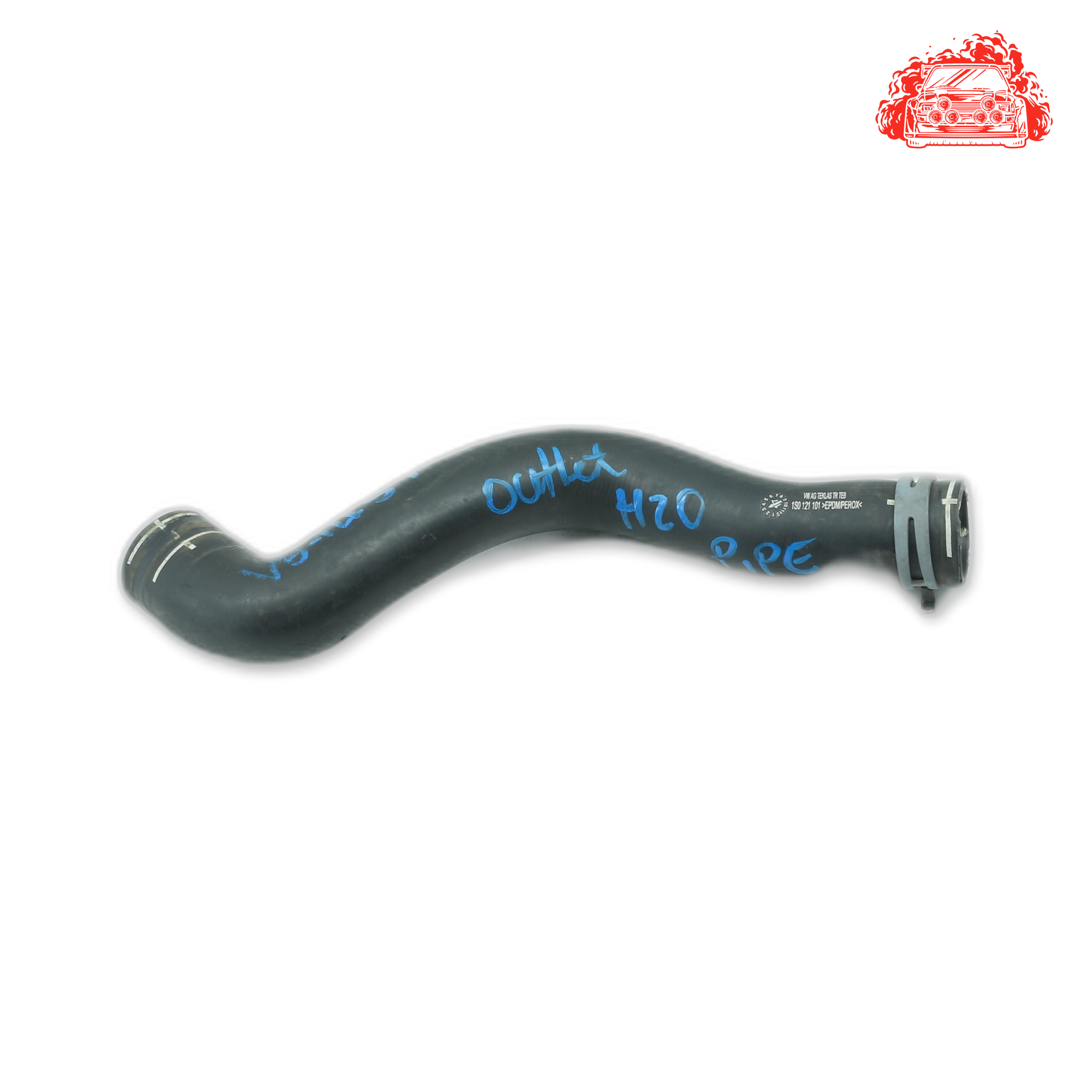 Used VOLKSWAGEN Up cross Passenger Side Upper Radiator Pipe Hose - OEM Part 1S0121101