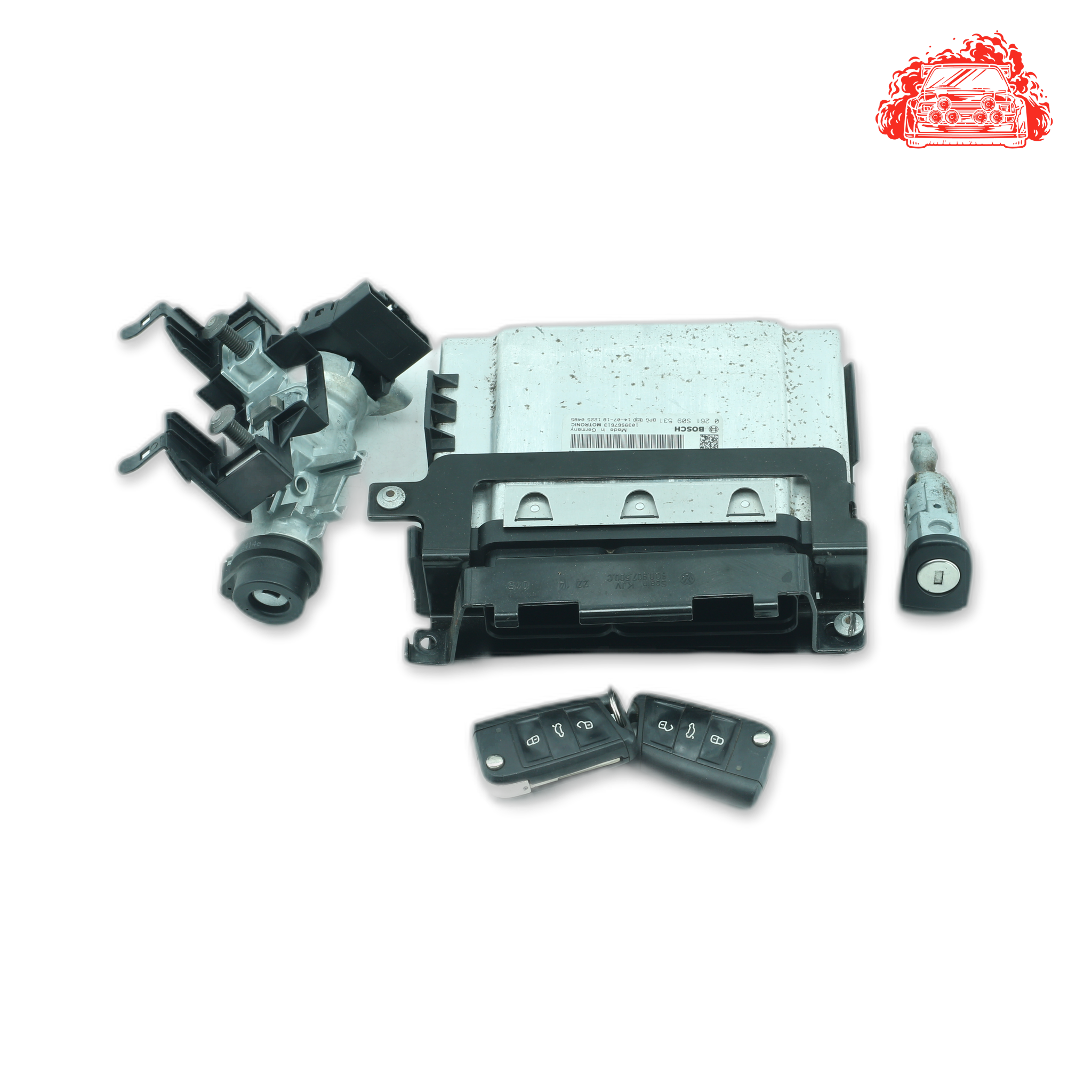 Used Volkswagen Polo 1.2 TSI Trendline ECU + Ignition + Keys + Barrels - OEM Part 0261S09531,1K0905851